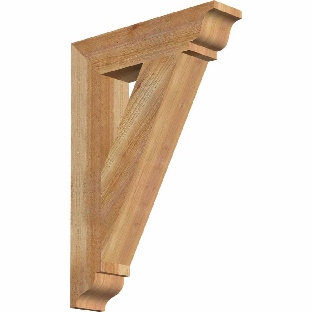 Ekena Millwork BKT04X18X26TRA01RWR Traditional traditional rough sawn 4-in x 18-in x 26-in Western red cedar Brown Wood Standard bracket