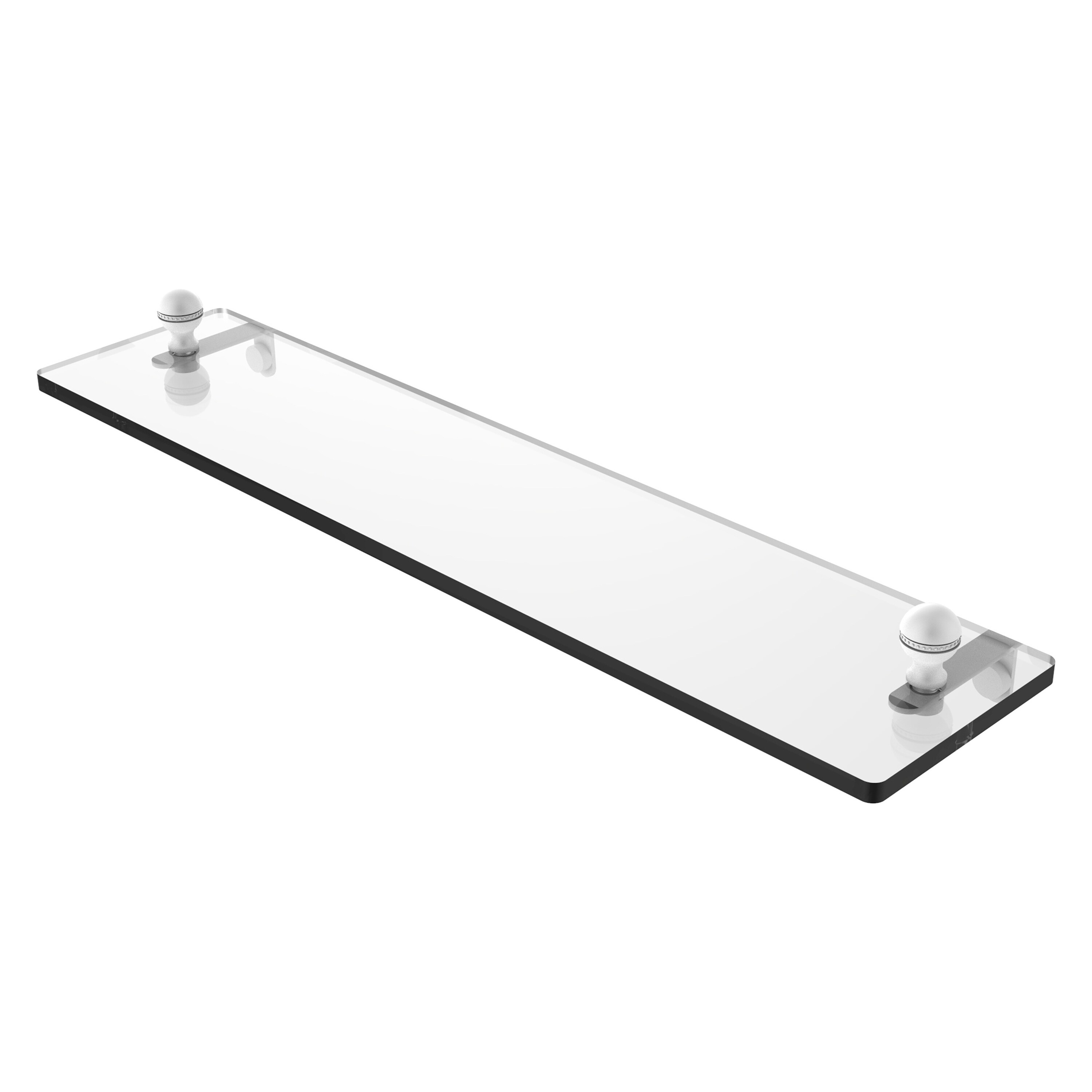 Allied Brass MA-1/22-WHM Mambo Matte White Wall mount Bathroom Shelf ( 22-in x 2.25-in x 5-in )