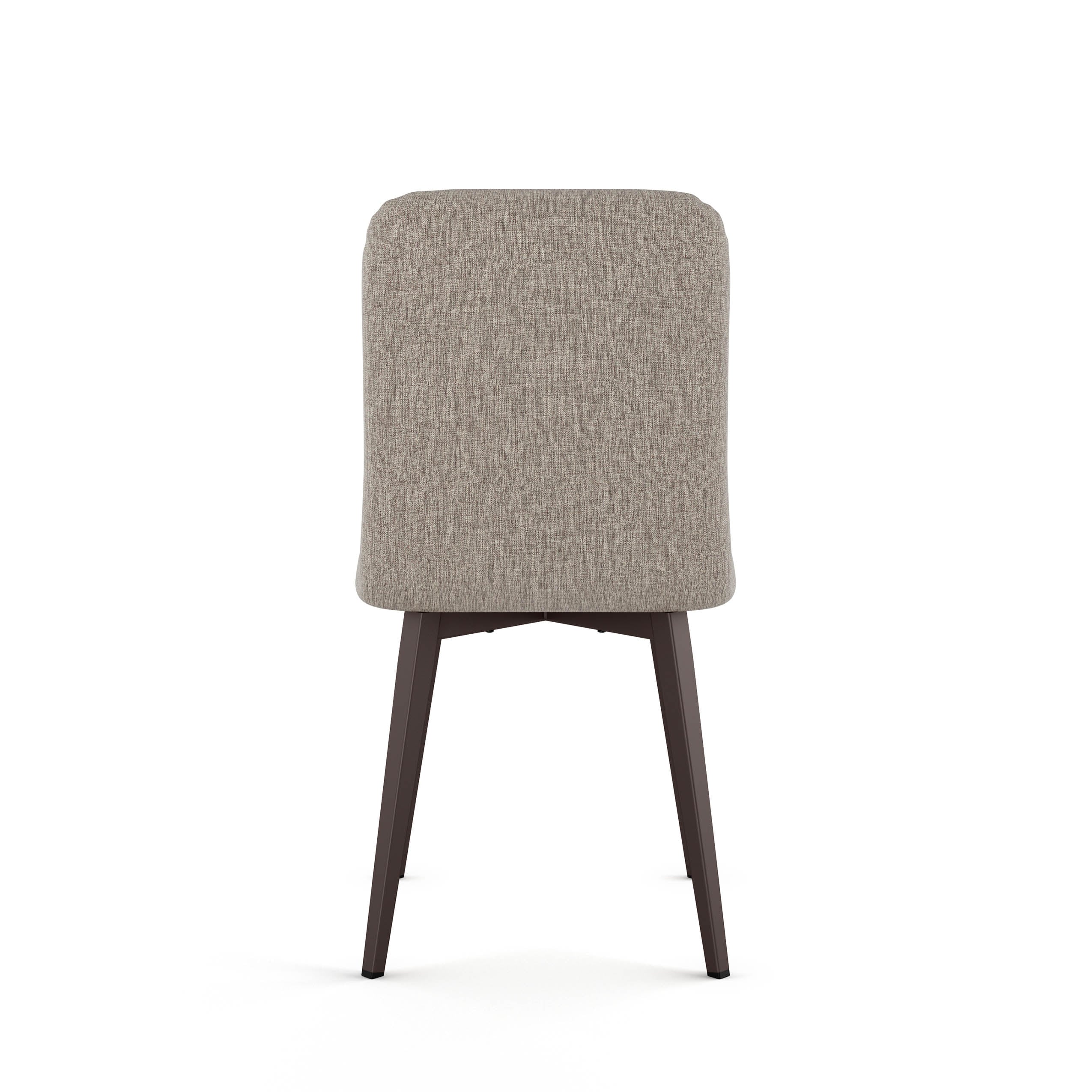 Beige and Brown Upholstered Metal Side Chair