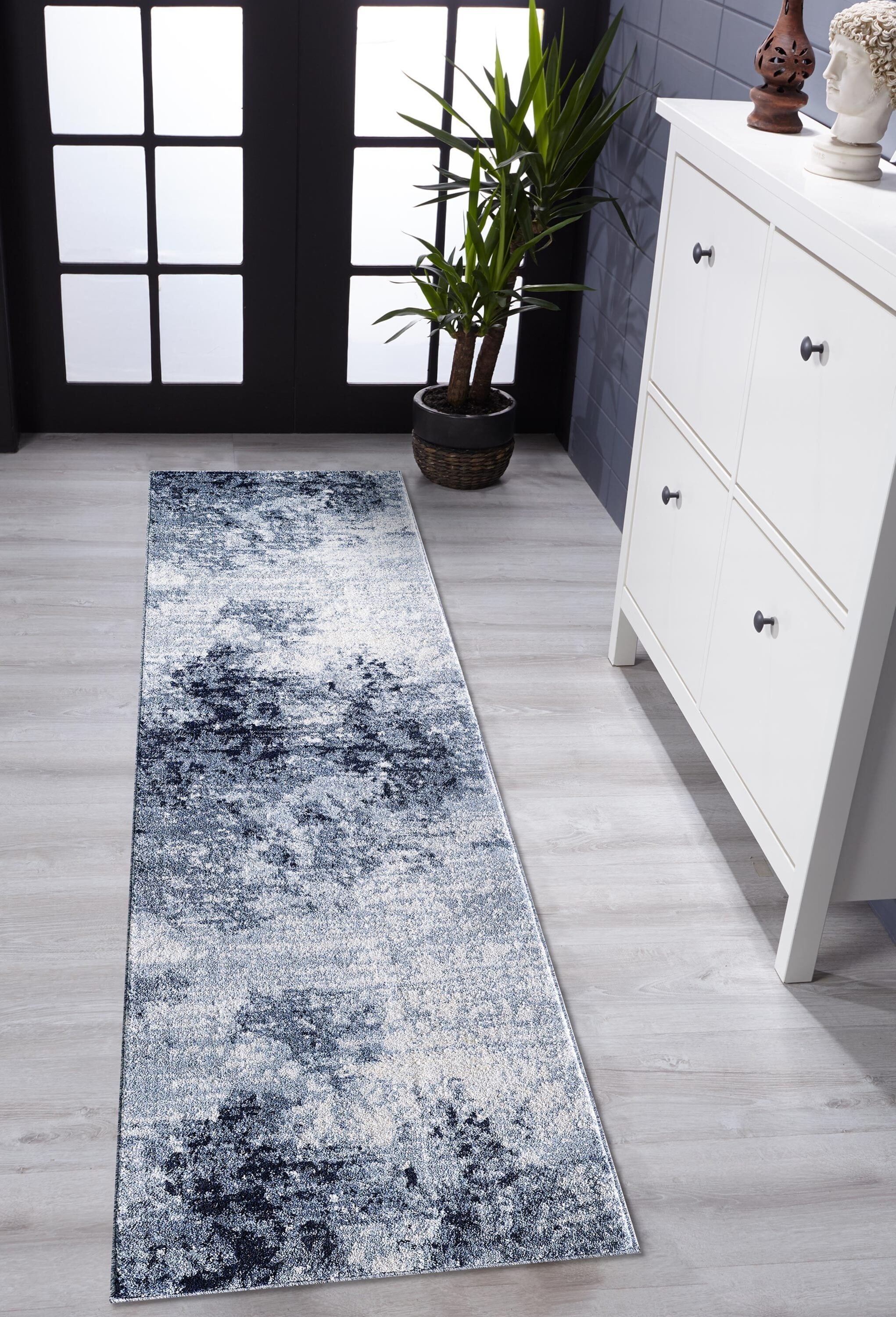 MDA Rugs AL0528 Angel 2 x 8 (ft) Polypropylene Gray Rectangular Indoor Abstract Runner