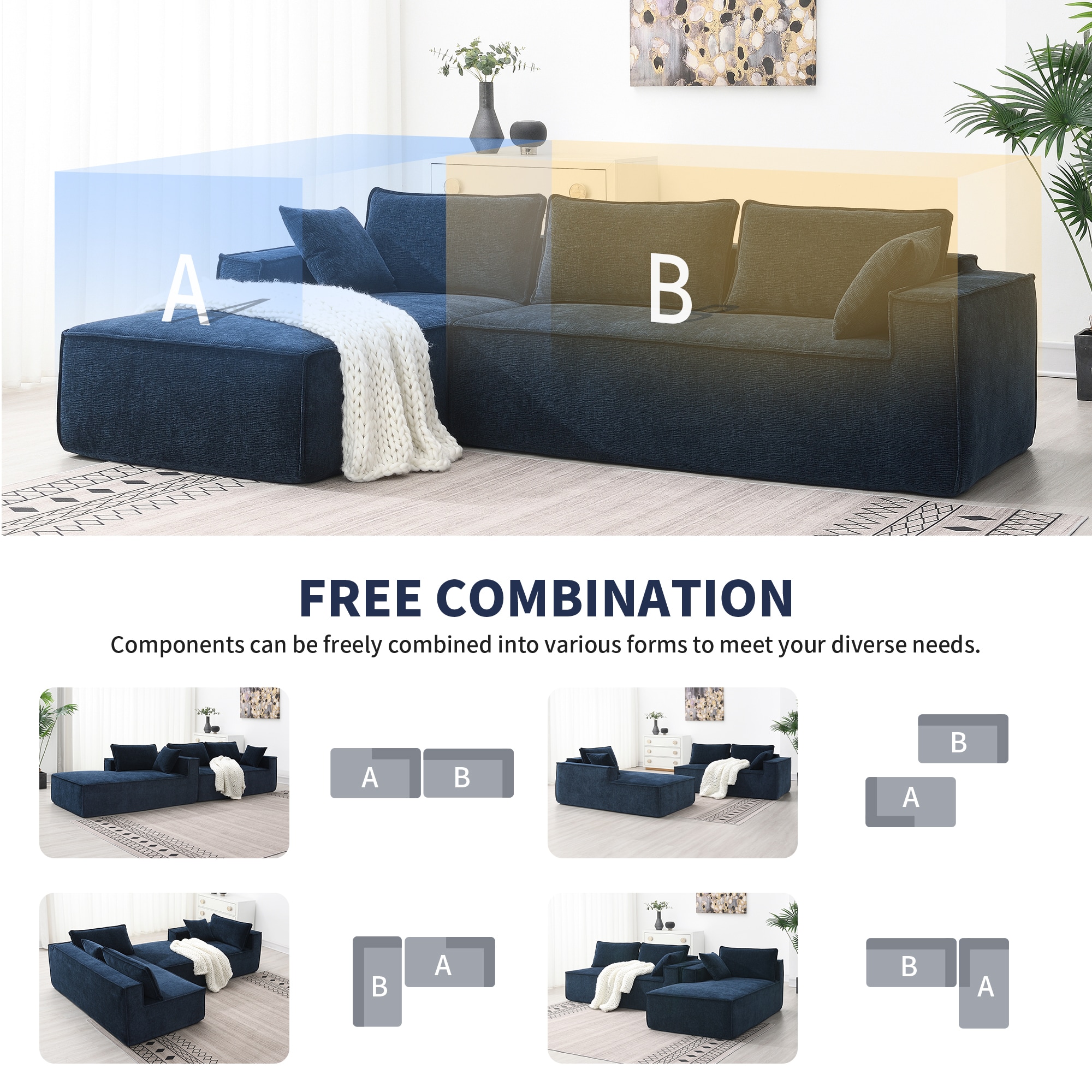 ModernLuxe N723S9587B Sofas-Loveseats - View #3