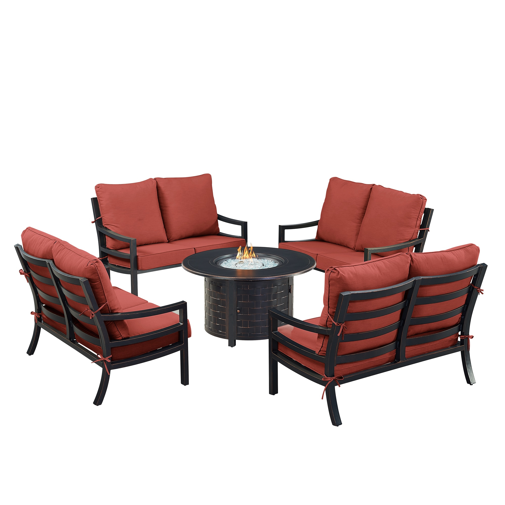 Oakland Living HUDSON4LSRICORDCU Patio-Conversation-Sets - View #2