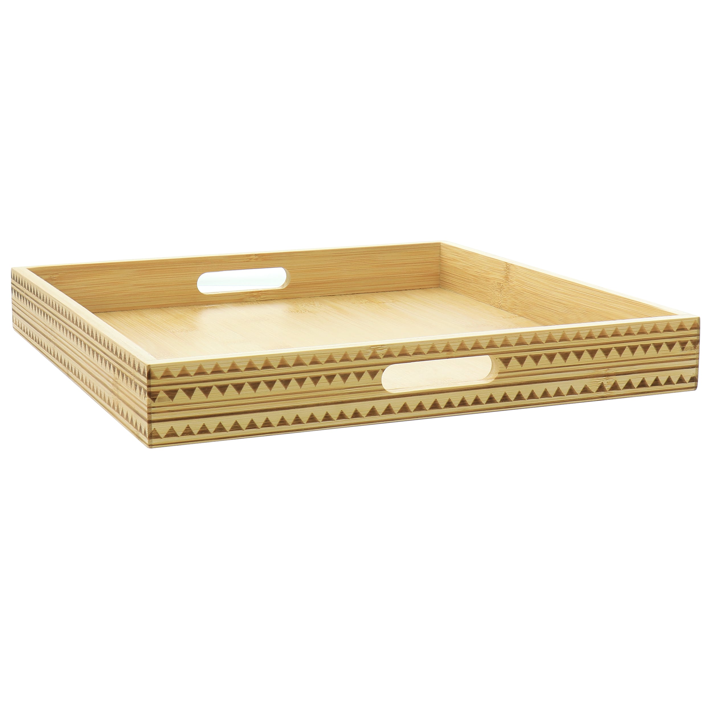 Gibson Home 849117664M  Sadler 15-in Wood Serving Tray with Built-In Handles