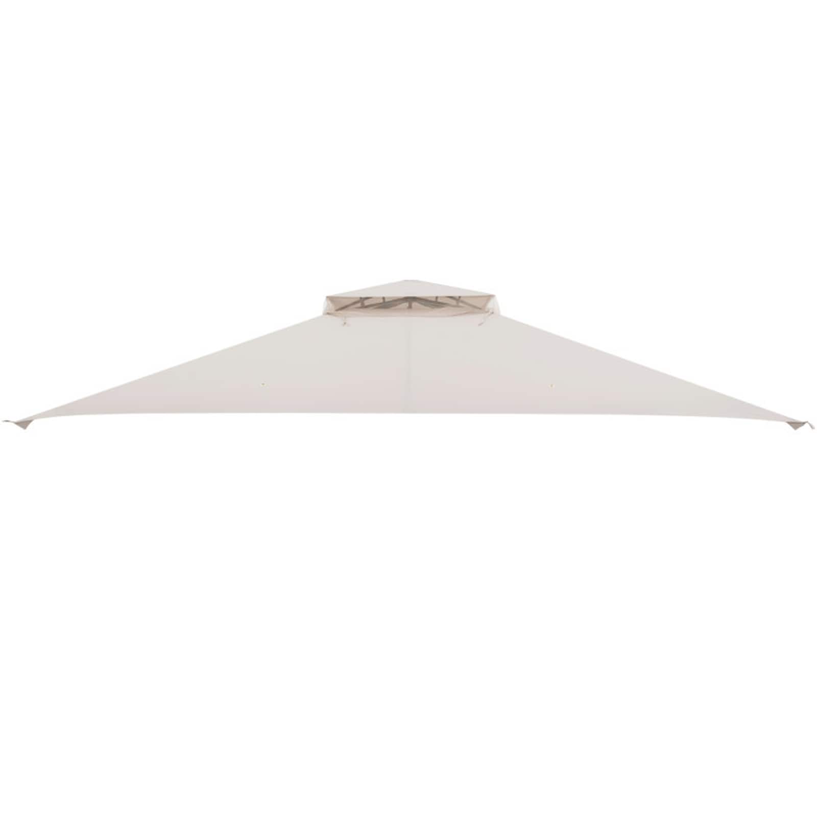 SUGIFT 10 x 12-ft Gazebo Replacement Canopy Top with 2-Tier Vent CPAI-84 Flame-Retardant PU-Coated Polyester Drainage Grommets Waterproof Beige