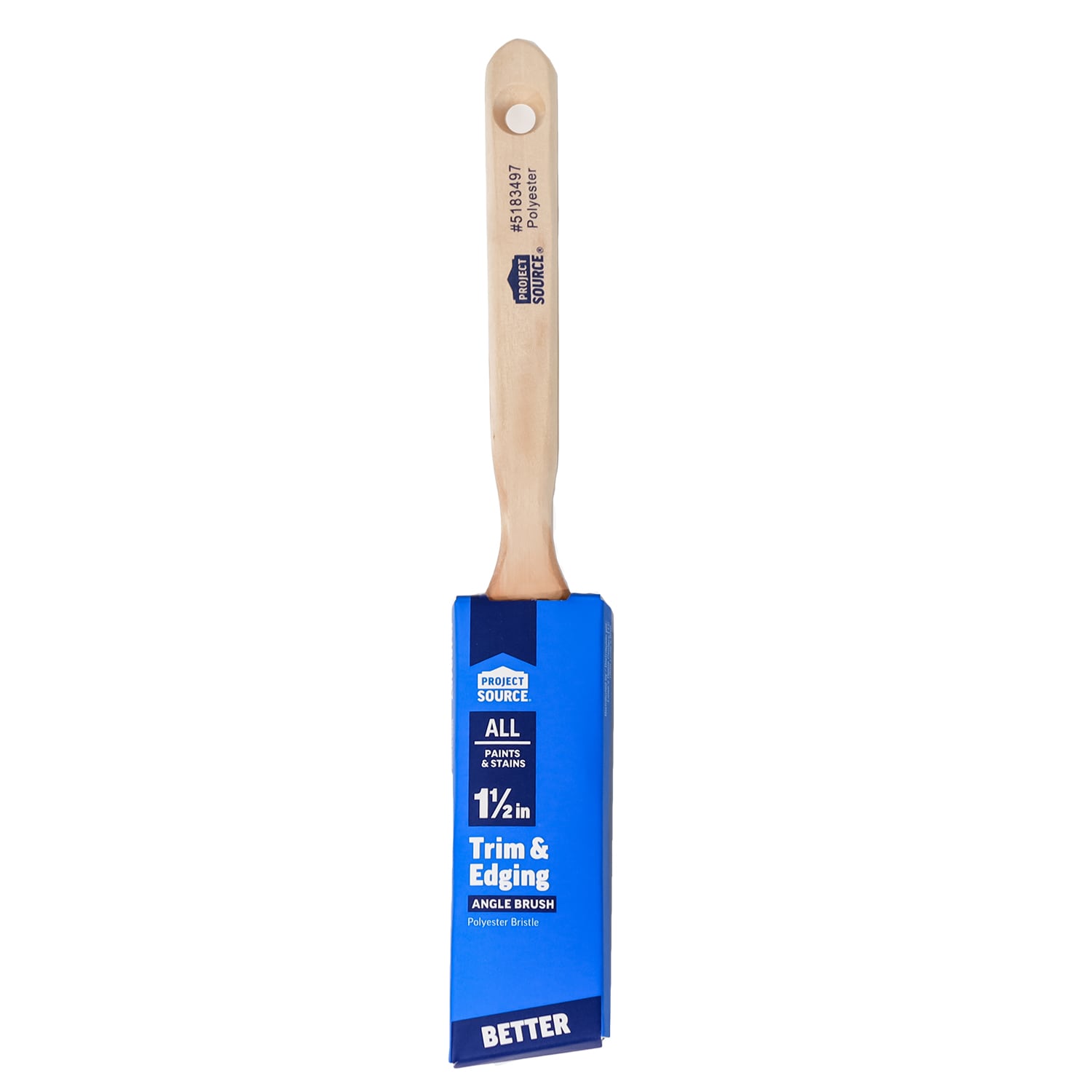 Project Source WB00005 Better All Paints and Stains 1-1/2-in Reusable Polyester Angle Trim brush