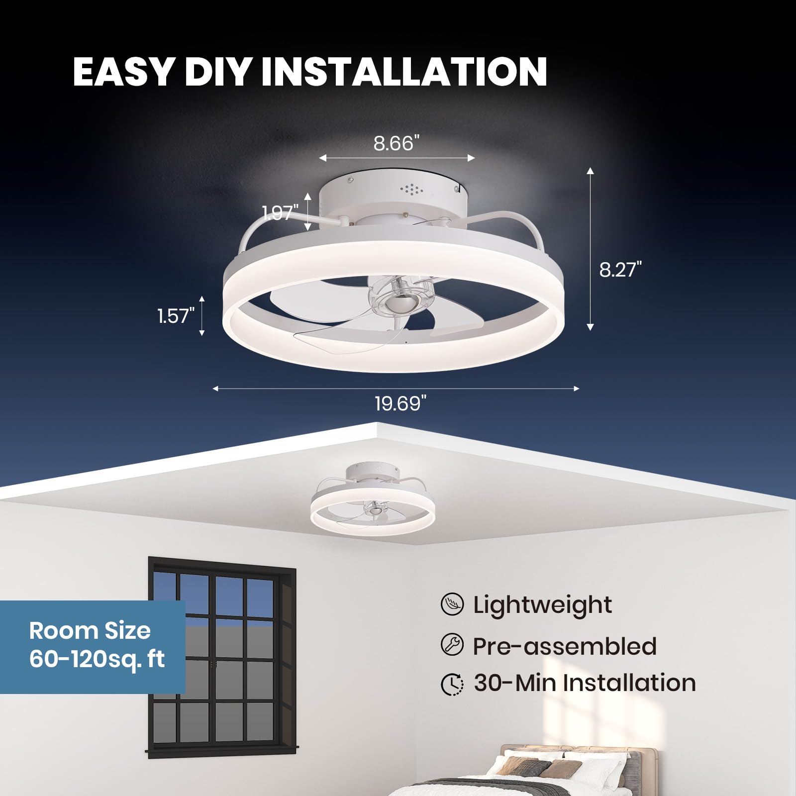 SILJOY LL-6001WH-03 Ceiling-Fans - View #3