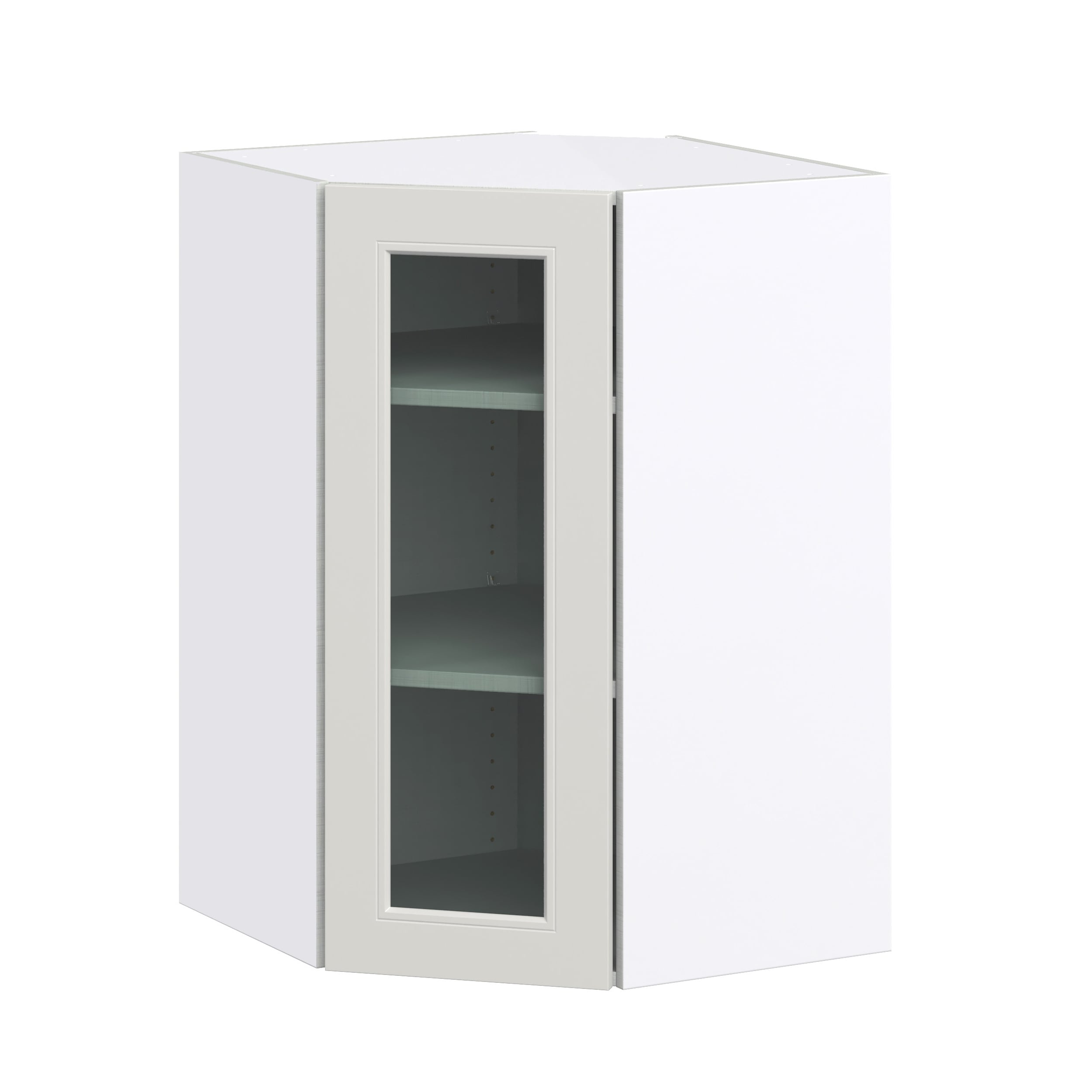 Hugo&Borg DSWAG2435(L/R)-BE Belcourt 24-in W x 35-in H x 14-in D Painted Light Gray Wall Fully assembled Cabinet (Recessed Panel Glass)