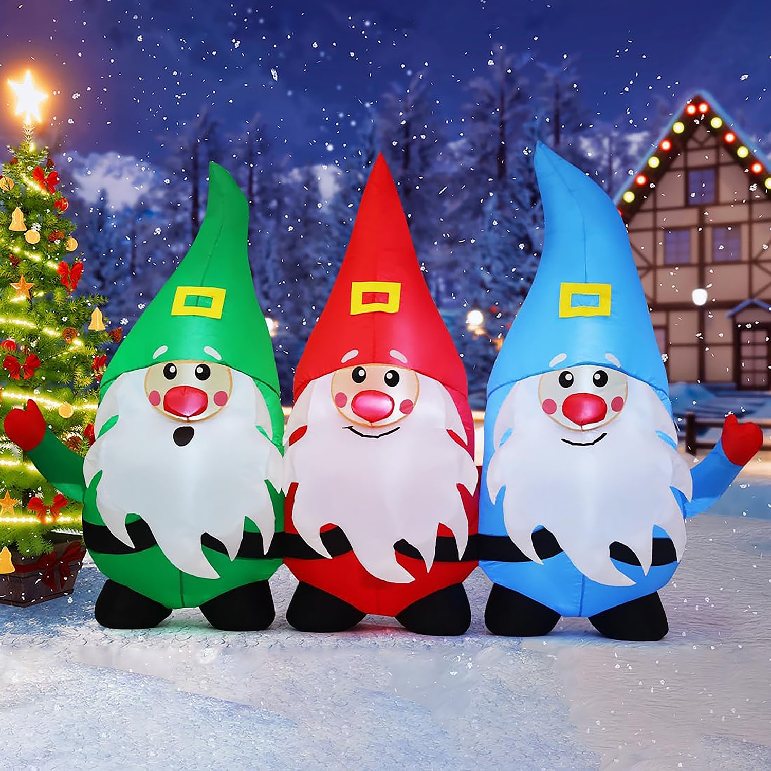 GOOSH DJ-SD-27200 5-ft Lighted Gnome Christmas Inflatable