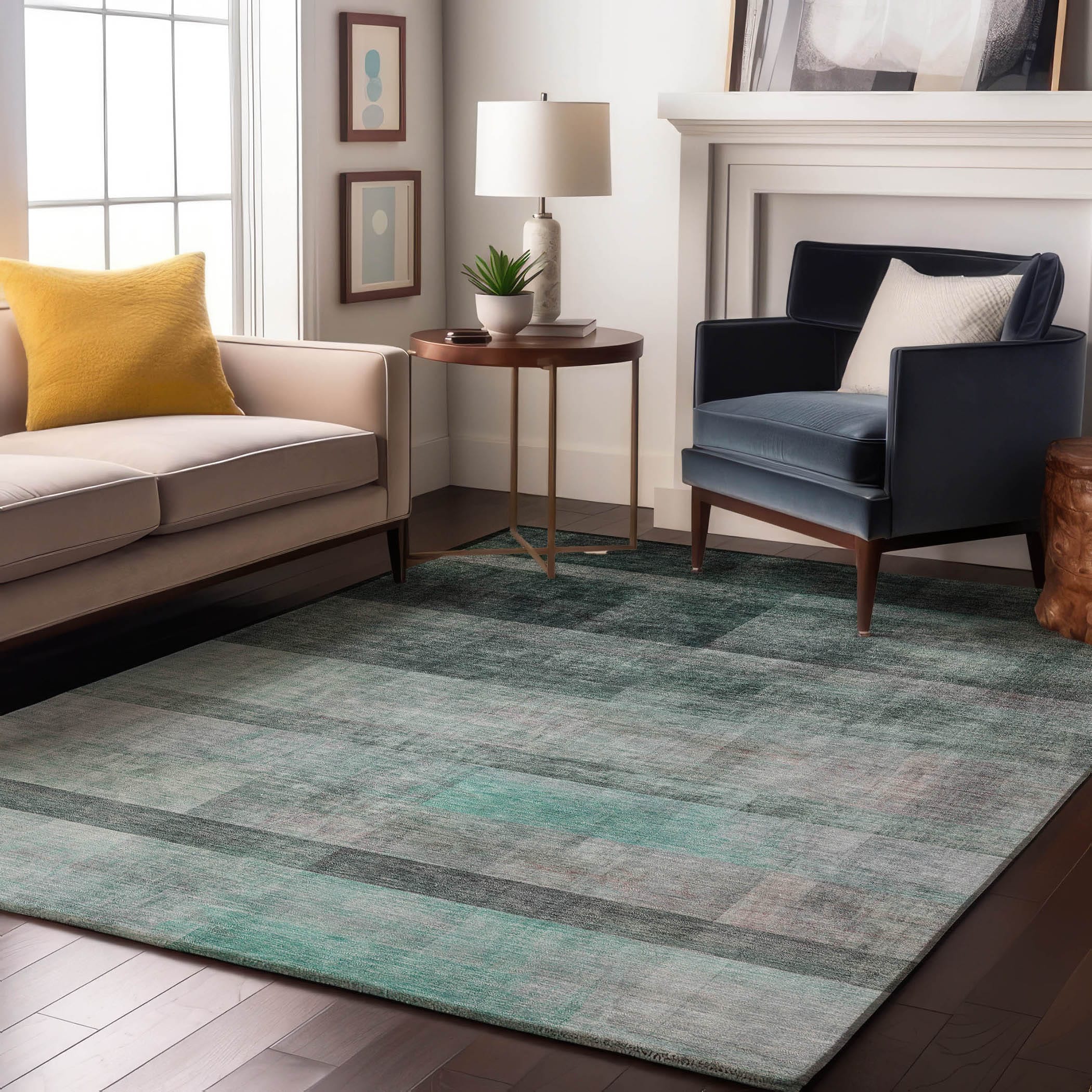 Addison Rugs AMF515BU10X14 Mayfield AMF515BU 10 x 14 (ft) Loomed Polyester Blue Rectangular Indoor Abstract Machine washable Area rug