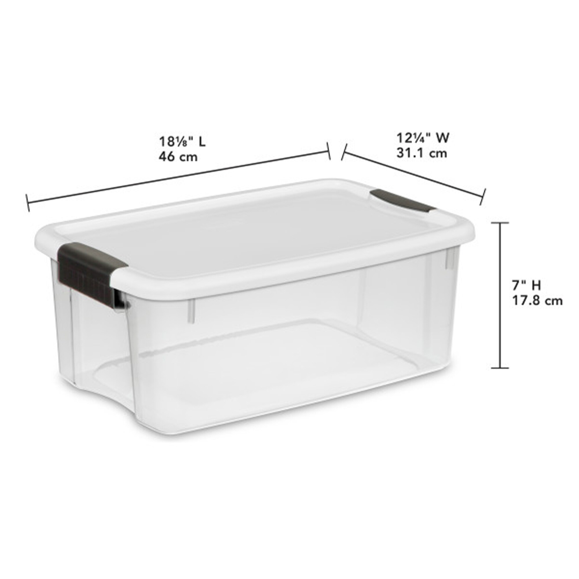 Sterilite 28-Quart Clear Storage Box with Cover See-through Base, 10-Pack