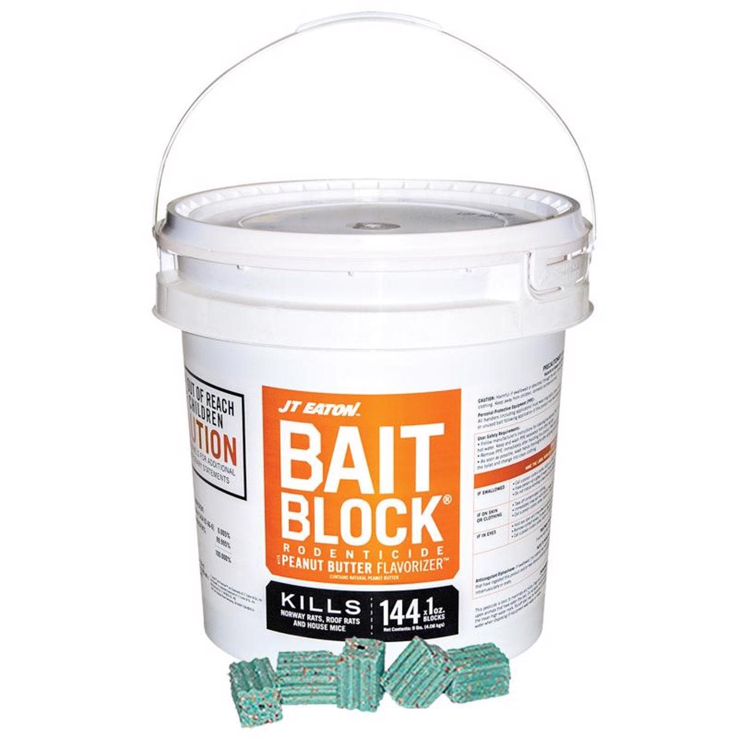 JT Eaton  Toxic Peanut Butter Flavored Rodenticide Bait Blocks For Mice and Rats 1 oz 144 pk