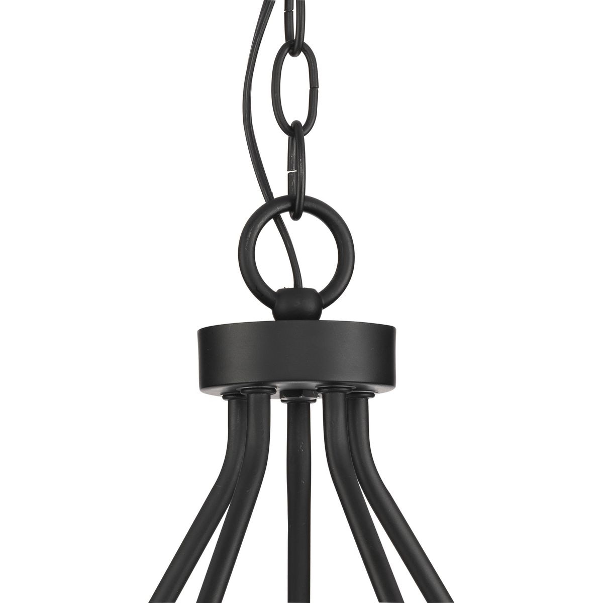 Matte Black Modern Candle 5-Light Chandelier