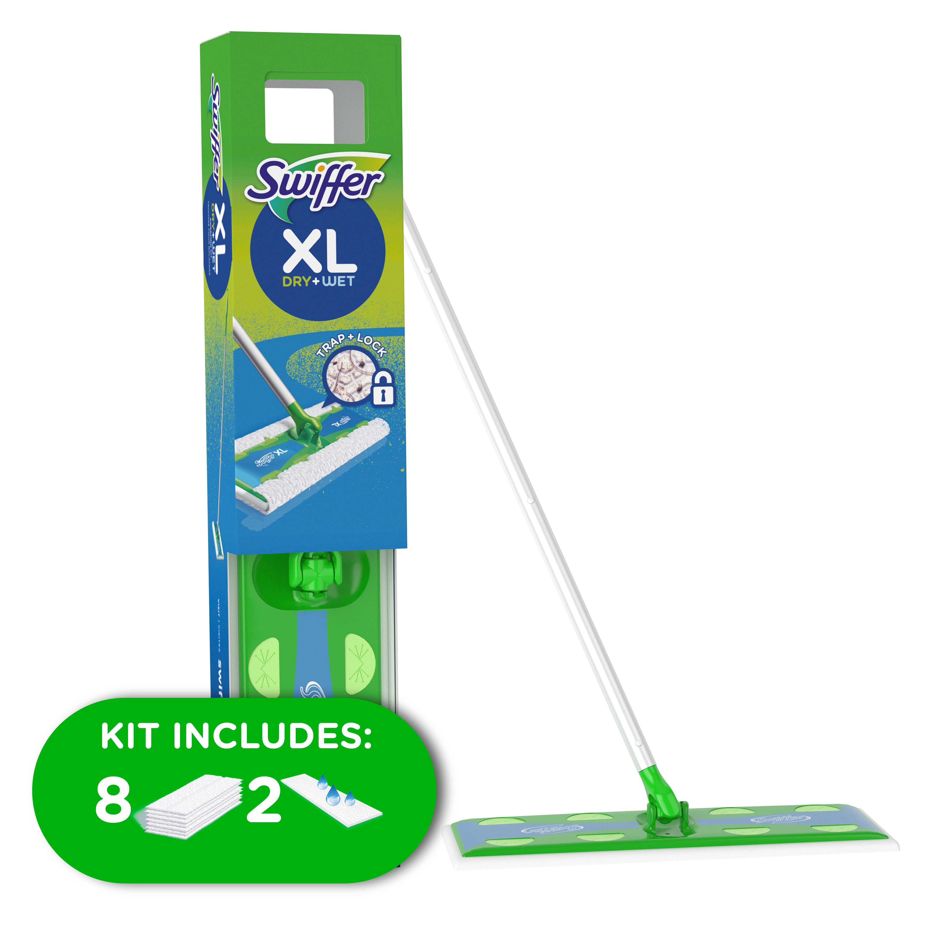 Swiffer Sweeper Dry and Wet XL Starter Kit Blend Non-wringing Flat Wet Mop  in the Wet Mops department at
