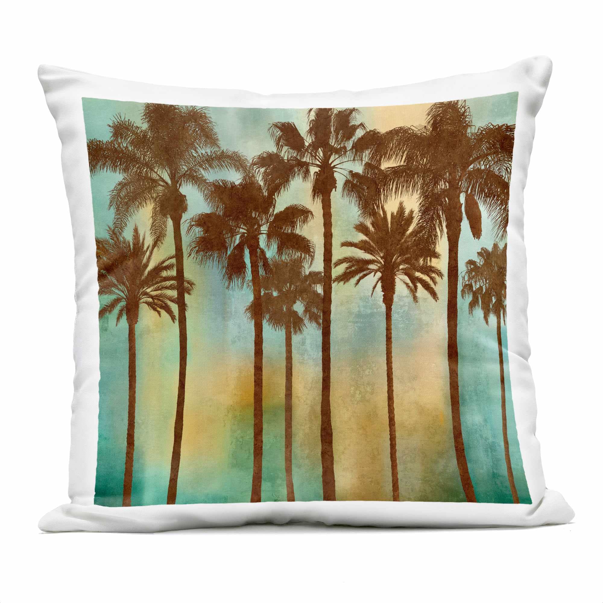 Stupell Industries PLO-910-OSQ-18X18 Looming Palms on Gradient Outdoor Printed Pillow design by John Seba
