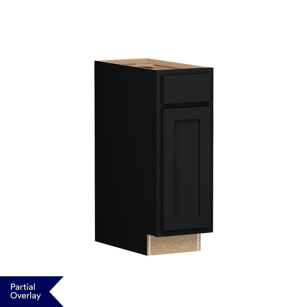 Shenandoah Breckenridge POL 12-in W x 34.5-in H x 24-in D Black Painted Base Fully Assembled Cabinet Recessed Panel Shaker