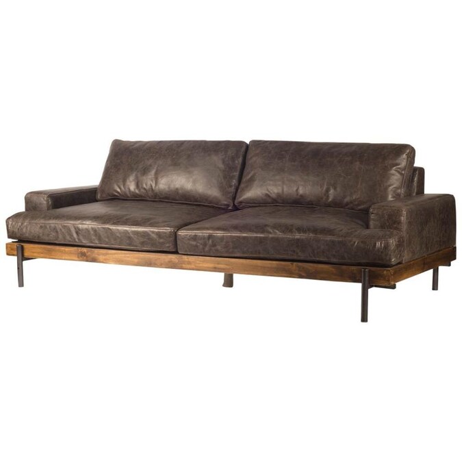 Mercana Colburne Country Brown Genuine, Country Style Leather Sofa