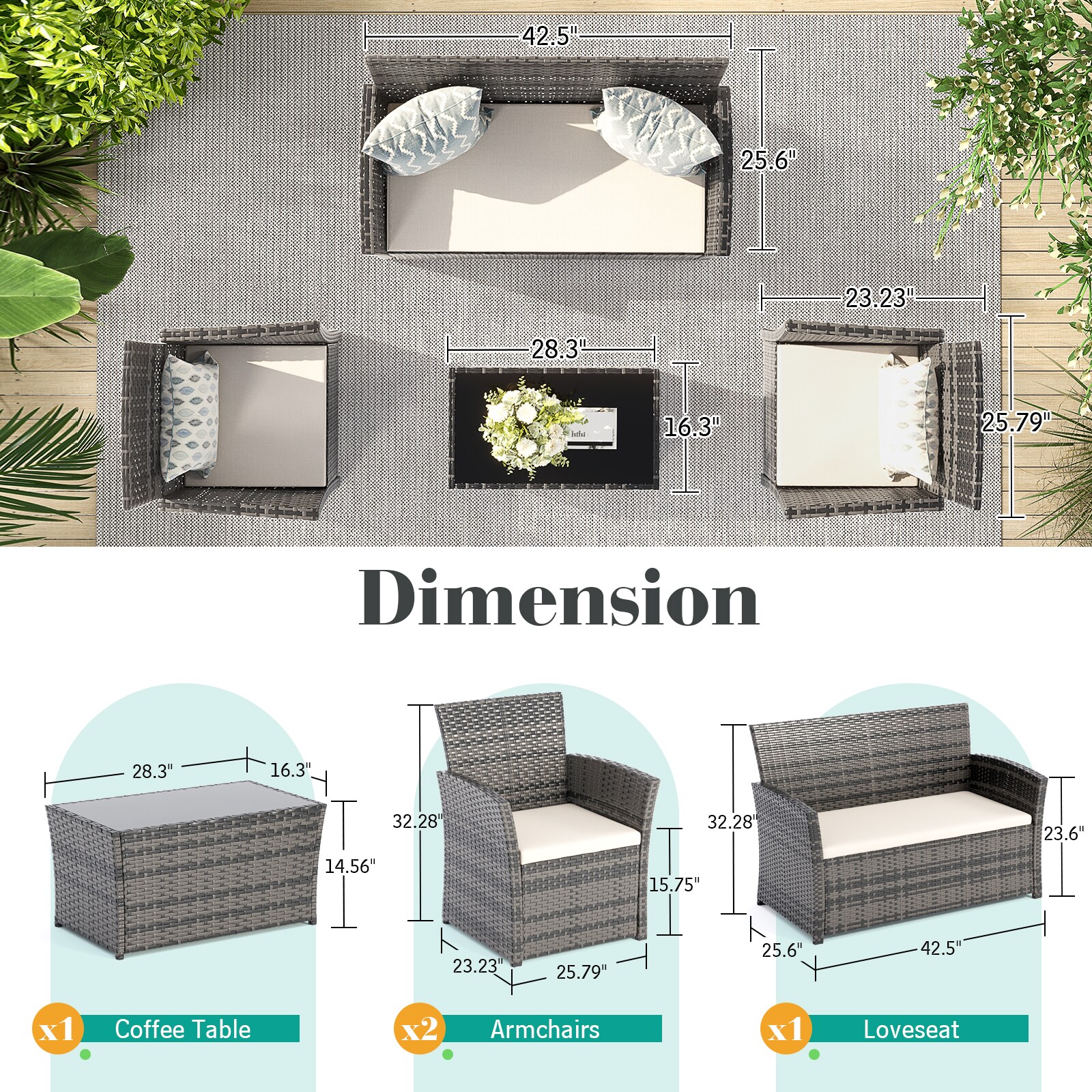 EarlGrove LS-TL2001BL Patio-Conversation-Sets - View #4