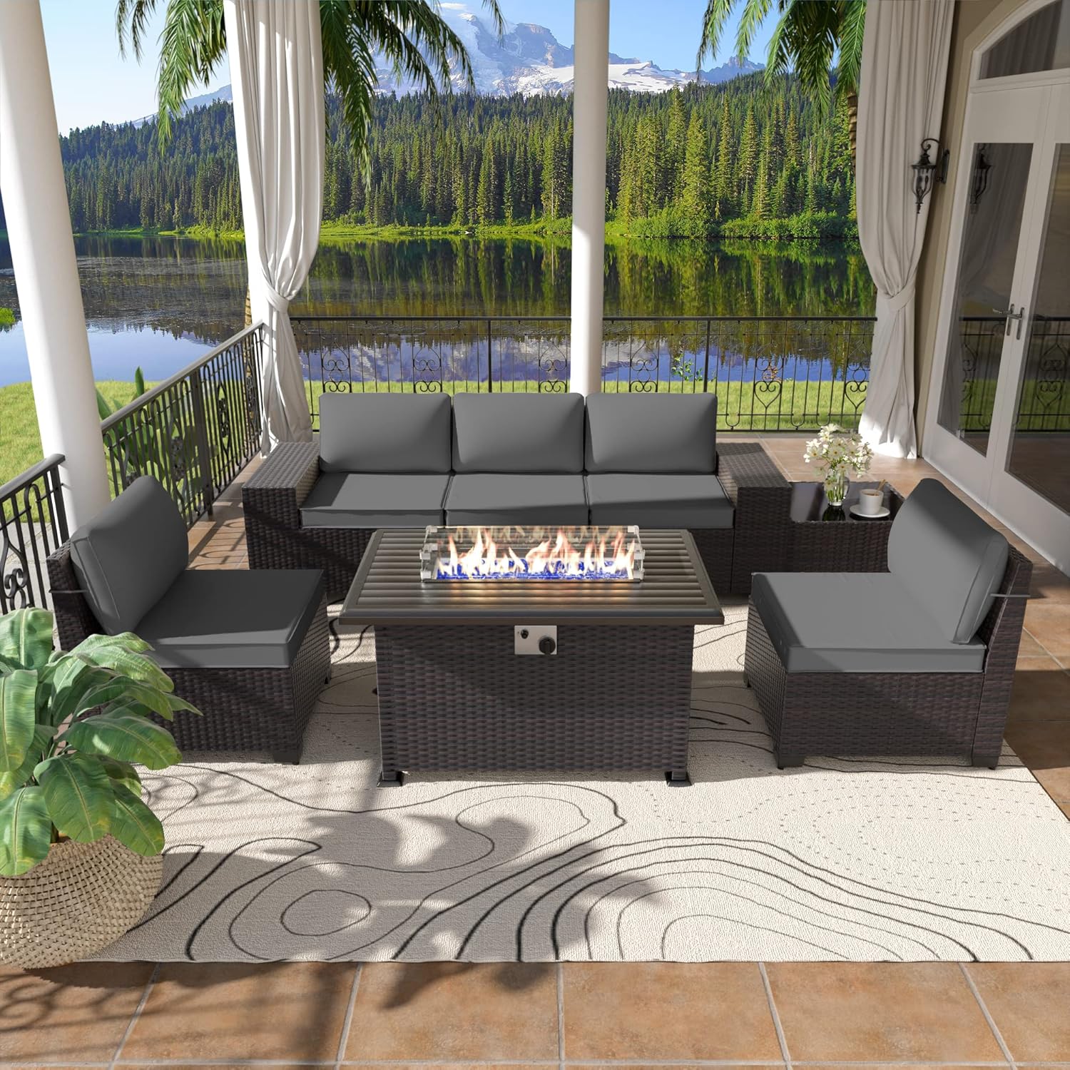 ALAULM LS-6PCS+FP-GREY Patio-Conversation-Sets - View #8