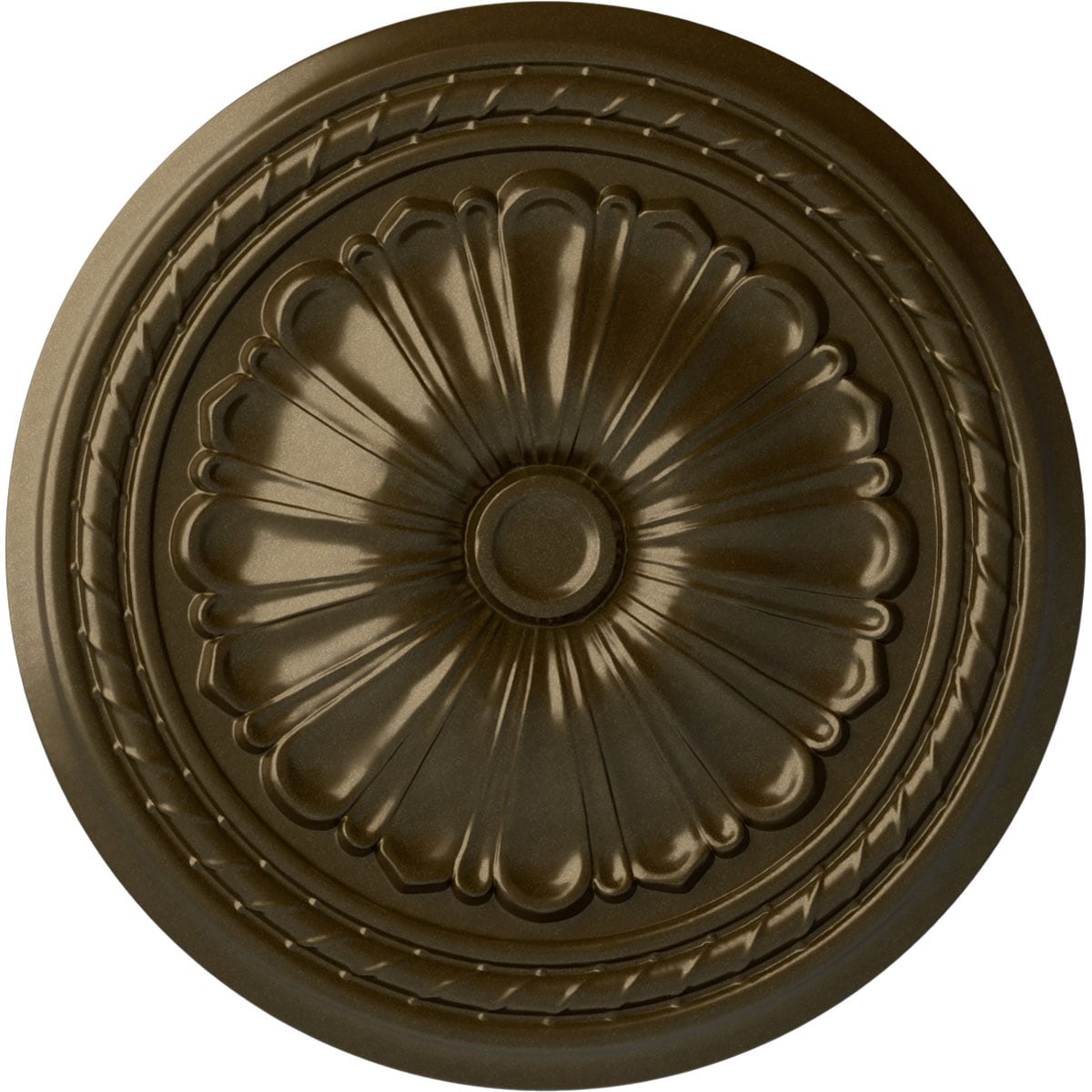 Ekena Millwork CM20ALBRS Alexa 20.5-in W x 20.5-in L Painted Brass Polyurethane Whole Ceiling Medallion