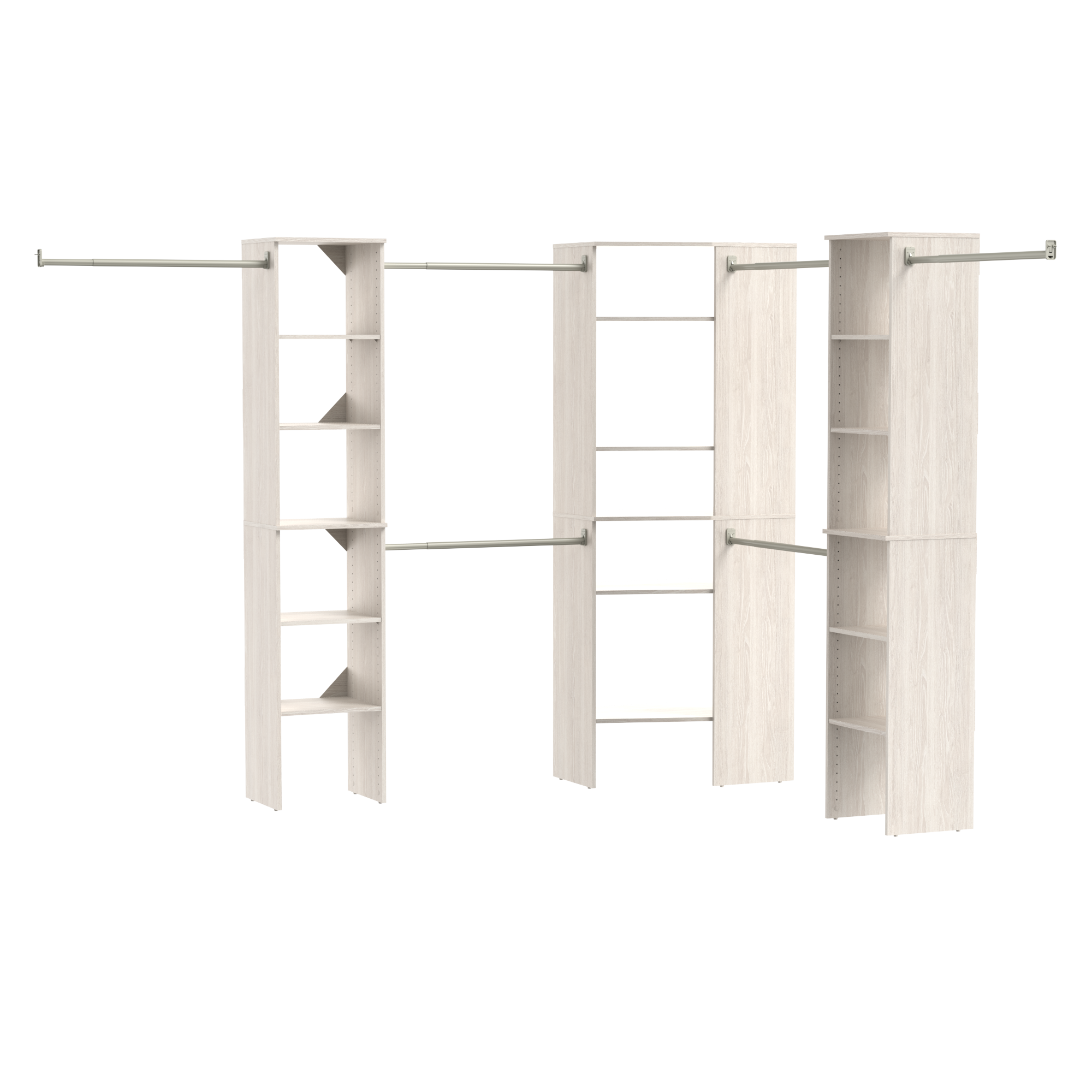ClosetMaid 10000-04165 BrightWood Kit 10.6-ft to 10.6-ft W x 7-ft H Frost Solid Shelving Wood Closet System