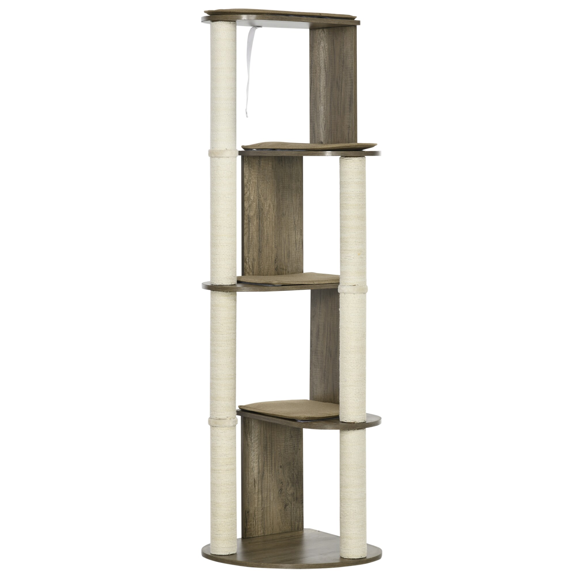 LOVMOR SF-H-W2225P229138 Modern Cat Tree Tall for Climbing Large Multilevel Cat Tower with Scratching Posts Small-Fit Kitten Tower Cream White