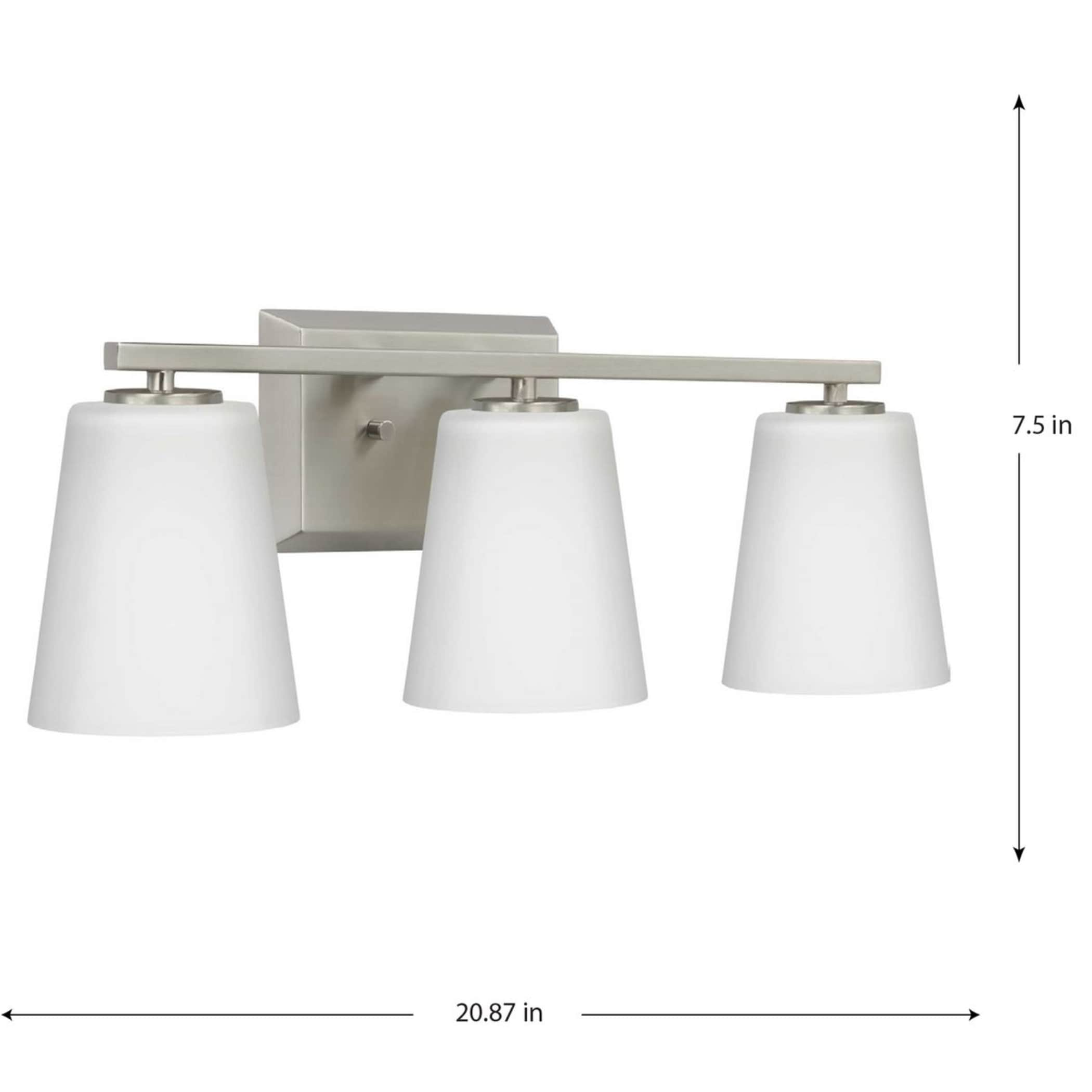 Progress Lighting Vertex 20.87-in 3-Light Brushed Nickel Modern ...