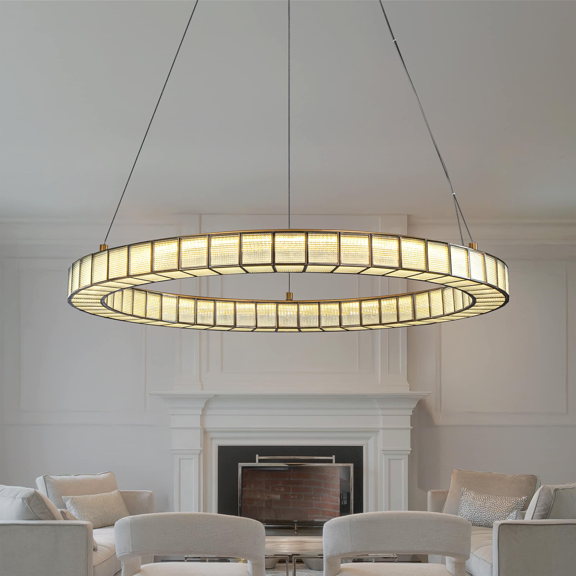 AloaDecor Lighting L7160D80MB01A 1 -Light Matte Brass Modern/contemporary Integrated LED For Use in Bedrooms, Dining Rooms, Foyers, Kitchens, Living Rooms Chandelier