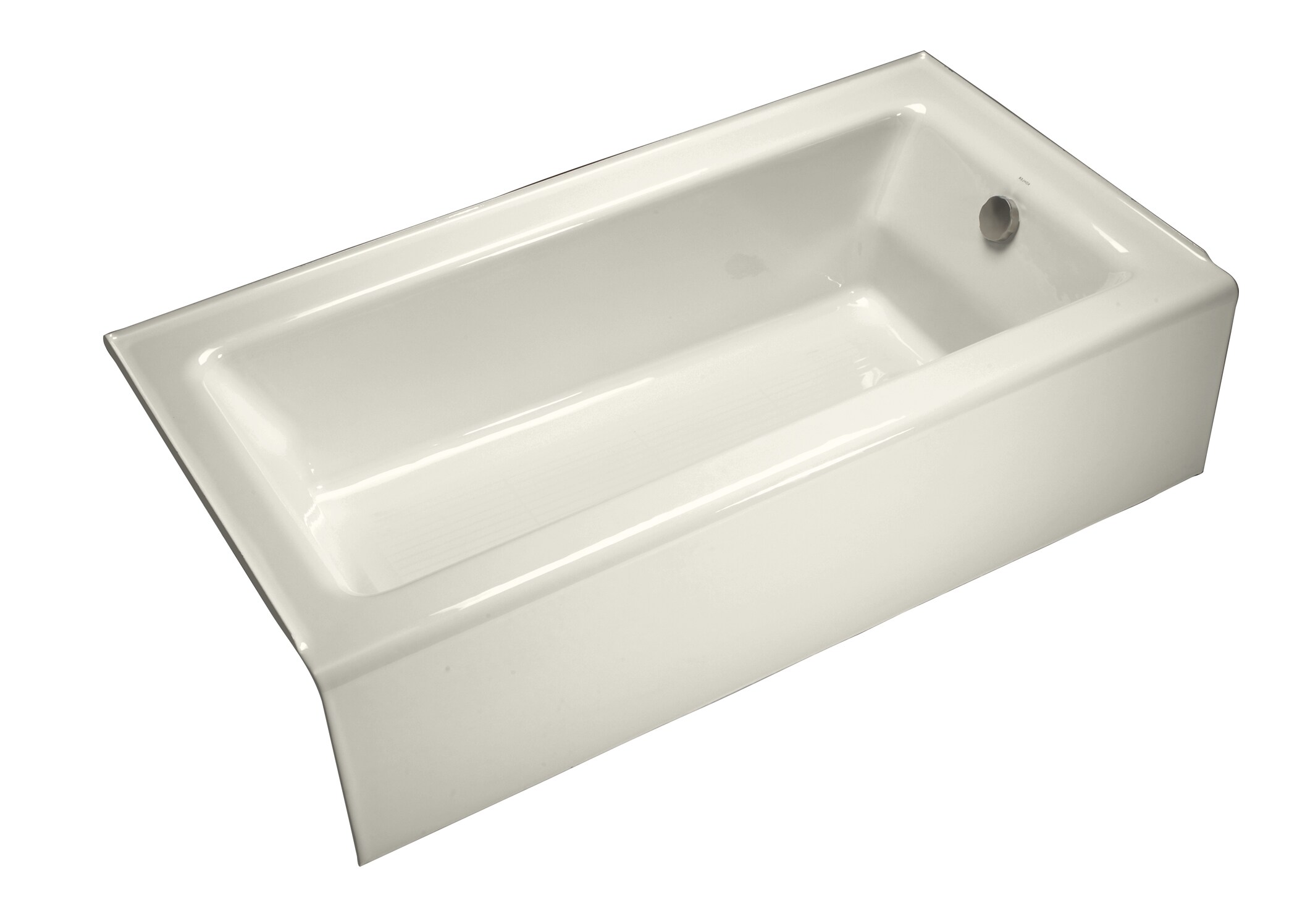  876-96 Bellwether 32.0-in x 60.0-in Biscuit Cast Iron Rectangular Alcove Soaking Bathtub ( Right Drain )