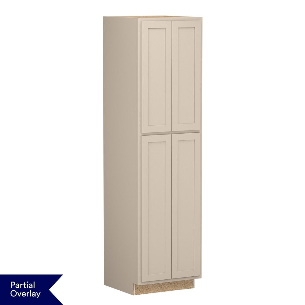 Shenandoah Breckenridge POL 24-in W x 90-in H x 24-in D Oat Painted Pantry Fully Assembled Cabinet Recessed Panel Shaker