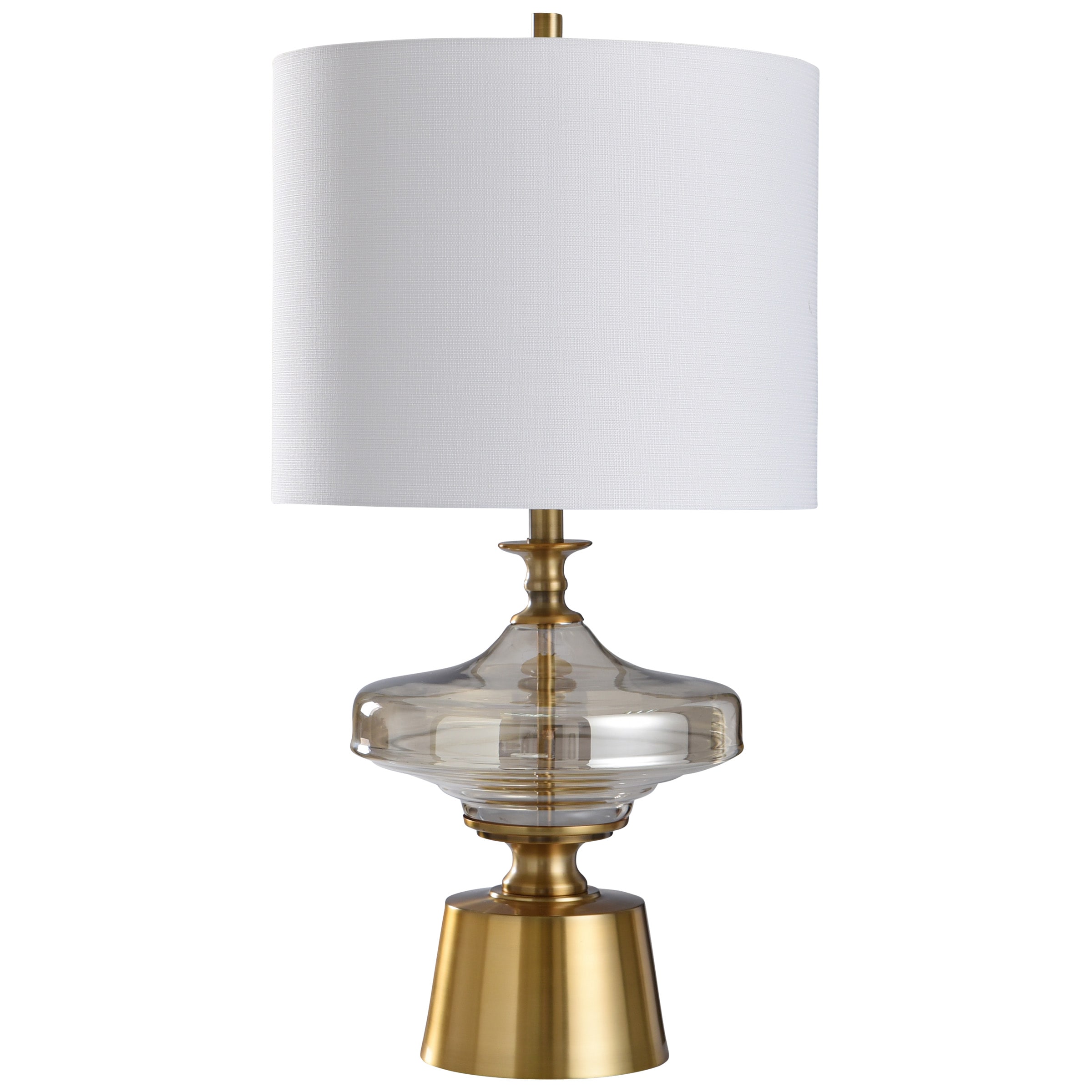 StyleCraft Home Collection L317832DS Chatham 29-in Smoke, Gold 3-Way Table Lamp with Fabric Shade