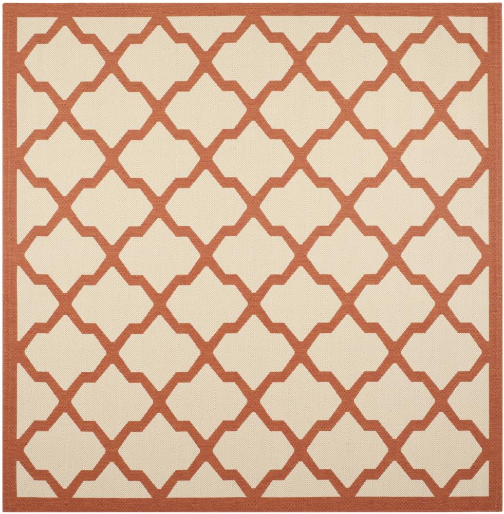 Safavieh CY6903-231-8SQ Courtyard Dian 8 x 8 (ft) Loomed Polypropylene Beige/Terracotta Square Indoor/Outdoor Trellis Coastal Area rug