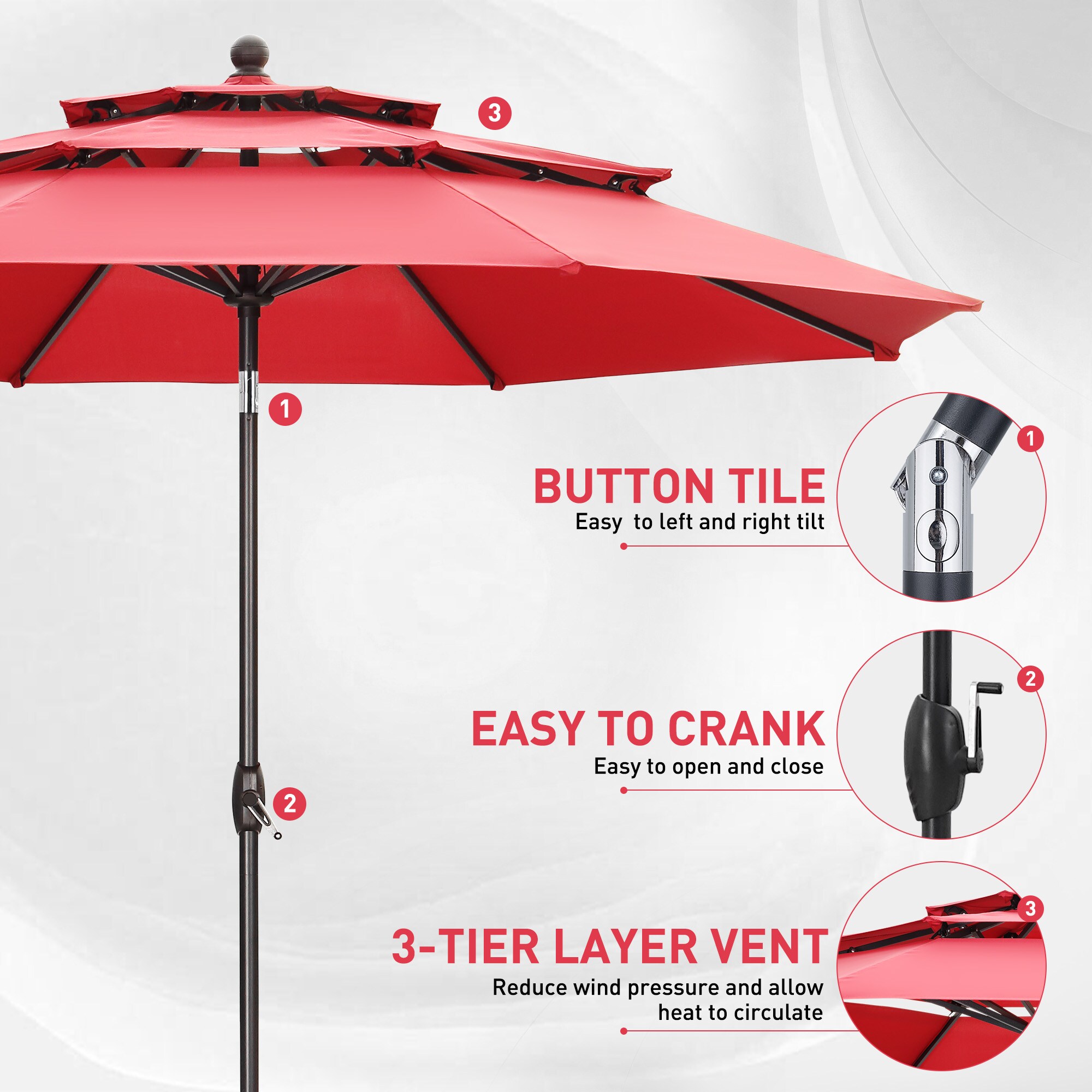 GDY 052MA-RD Umbrellas-2 - View #6