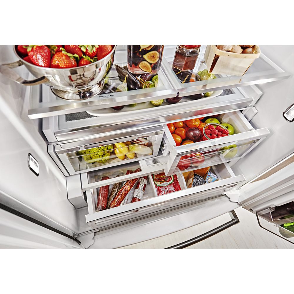 36″ KitchenAid KRFF507HPS 26.8 cu.ft. French Door Refrigerator – Appliances  TV Outlet