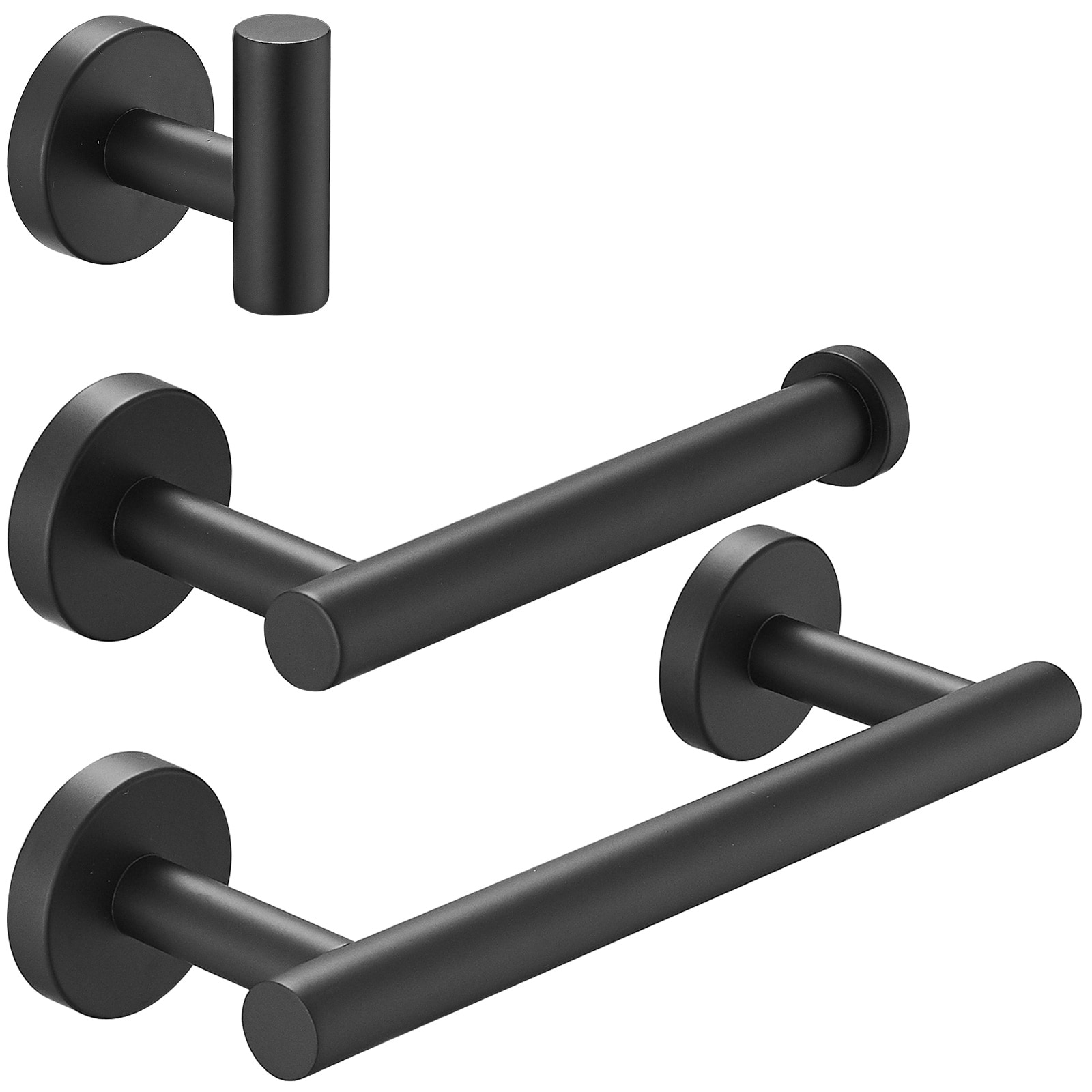 BWE 4-Piece A-91004 Bathroom Hardware Set Matte Black Decorative ...