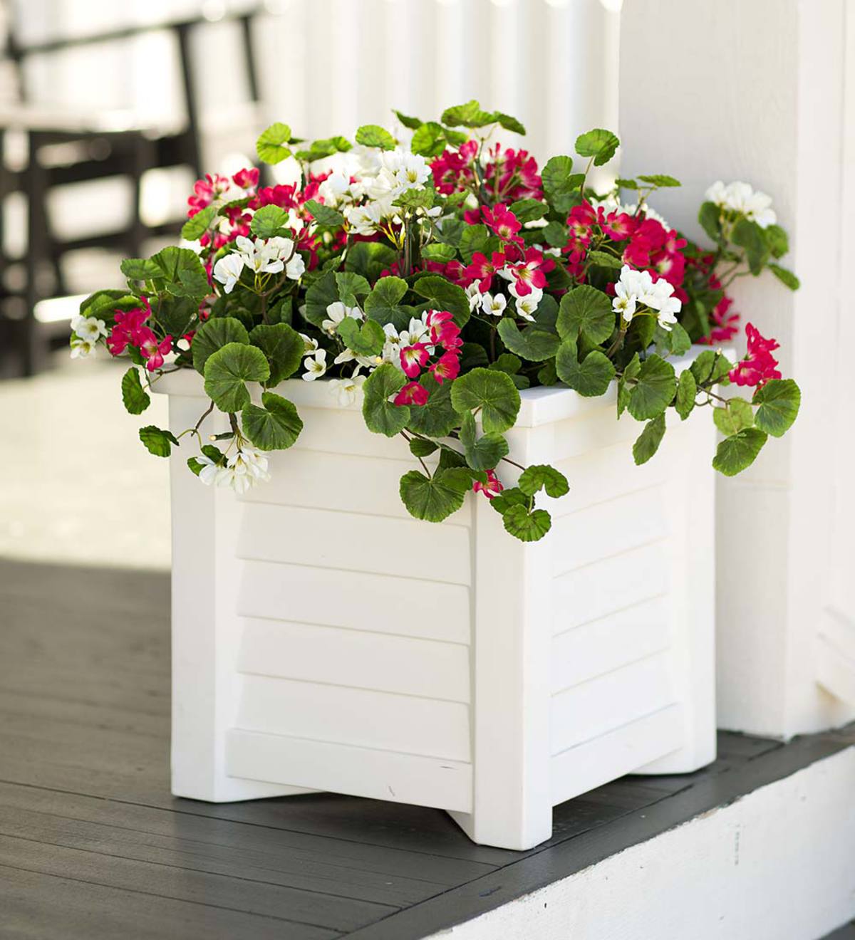 Red and White Faux Geranium Planter Filler