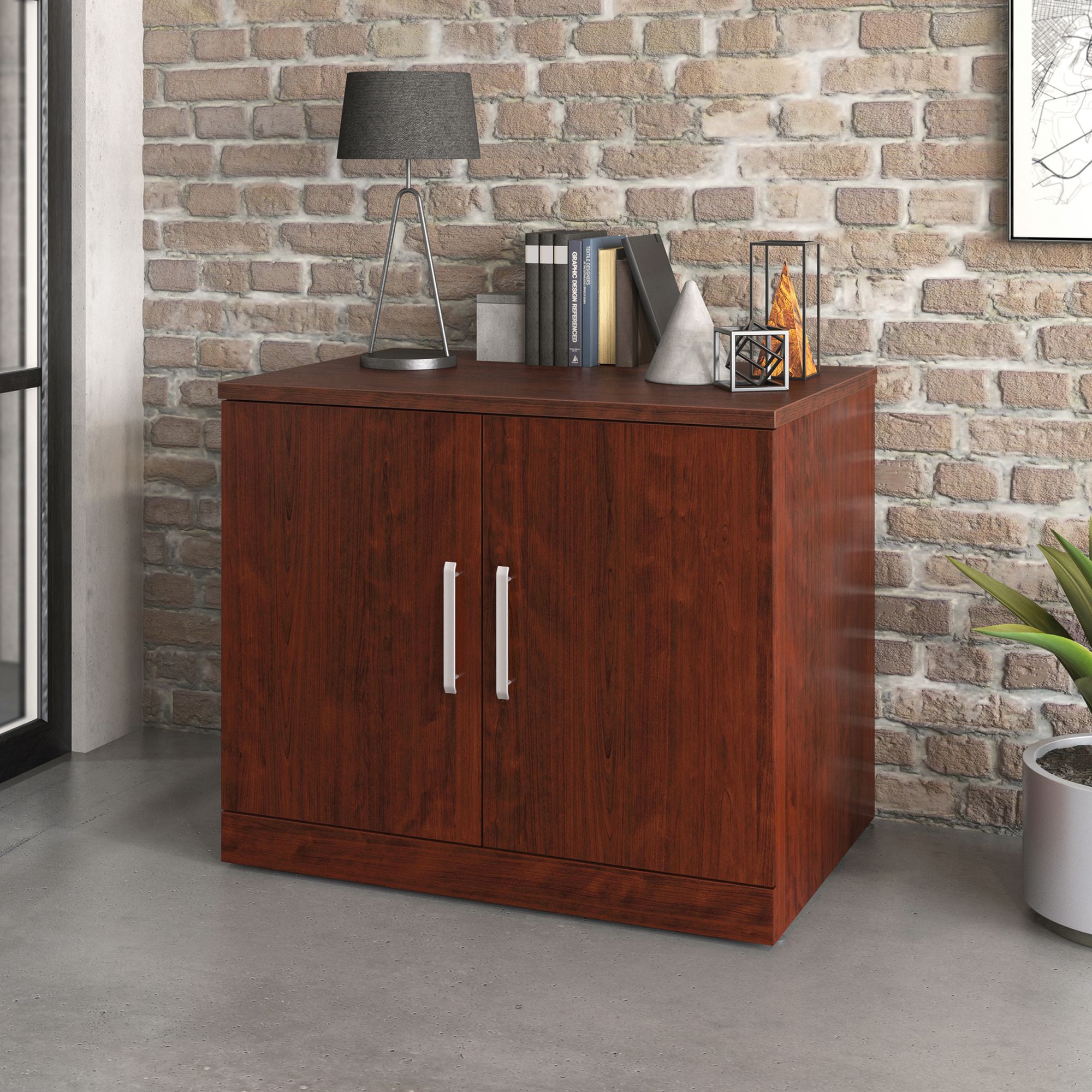 Sauder OfficeWorks by Affirm Commercial Office Cabinet Classic Cherry finish #427057