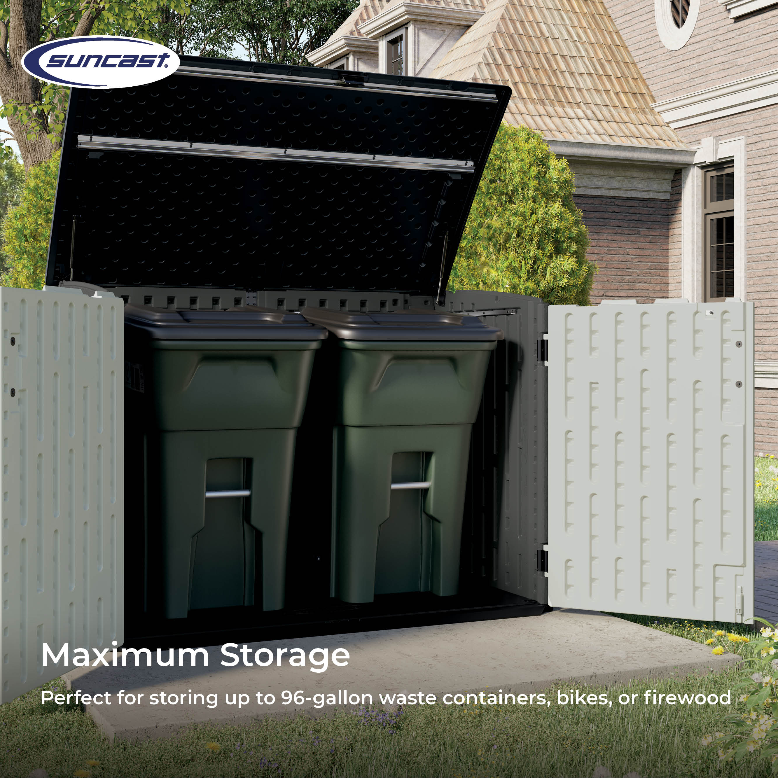 Black 6 x 4 ft Steel-Reinforced Resin Horizontal Shed