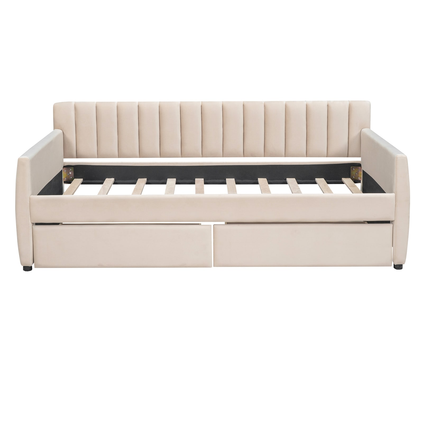 BESTCOSTY LP000LJW120AAA-ZY 79.9-Inches Modern Beige Velvet Sleeper