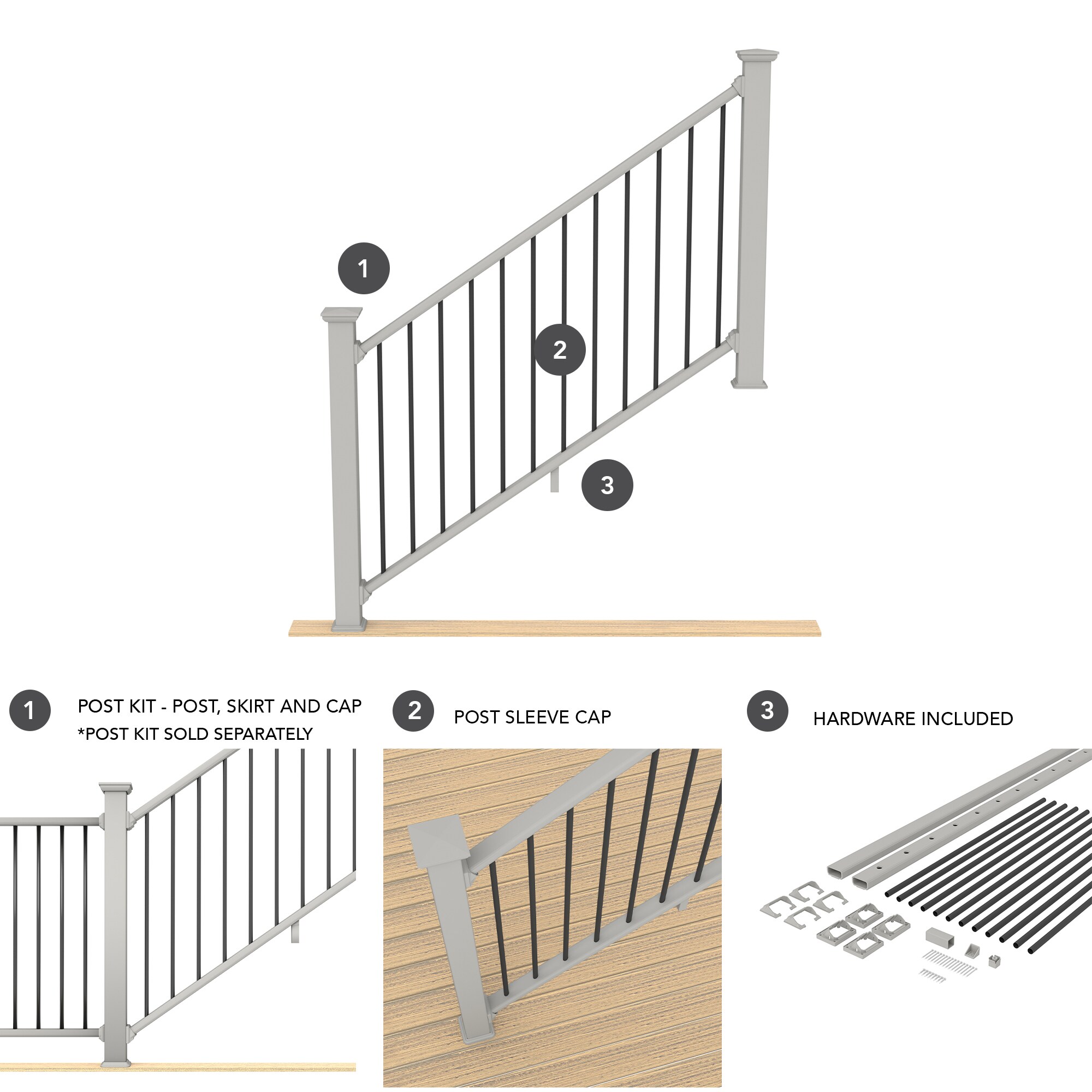 Deckorators Grab and Go 6-ft x 2.75-in x 36-in Gray Composite Deck ...