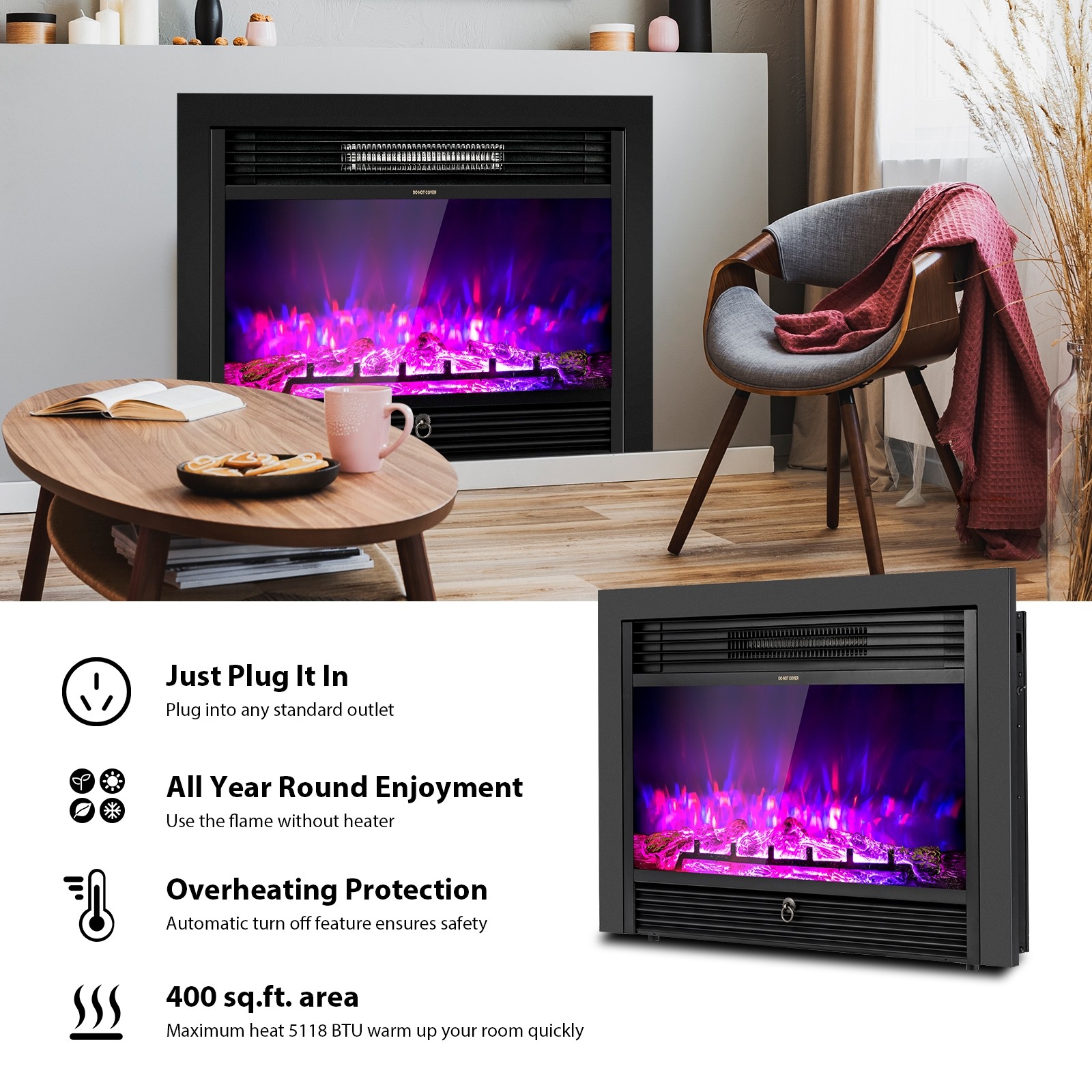 Clihome CWCH-FPA10049US Electric-Fireplaces - View #7