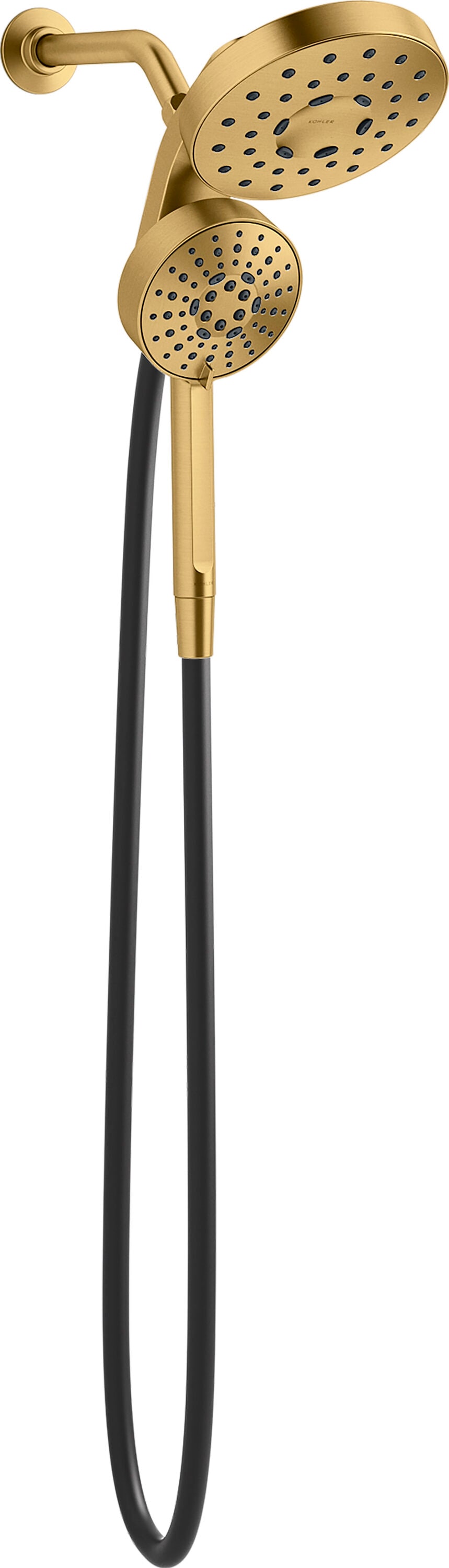 KOHLER REC33409-G-2MB Premise 3 -Spray Vibrant Brushed Moderne Brass 6-in Round Dual/Combo High Pressure Shower Head 1.75 GPM