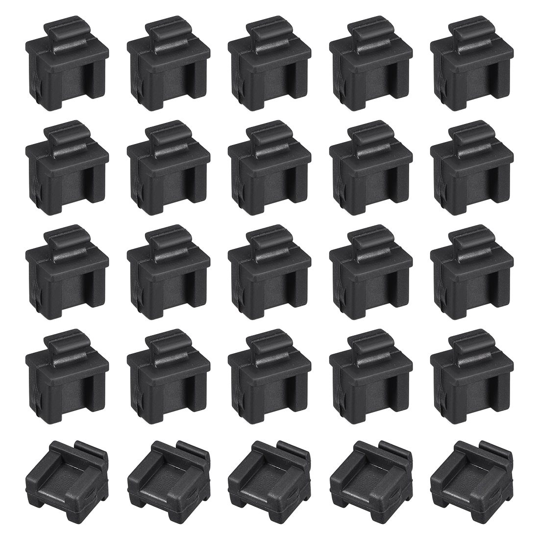 Unique Bargains 20pcs SFP Silicone Protectors Cap Port Cover Anti Dust 14mmx12mmx17mm Black #S26051500UX8491
