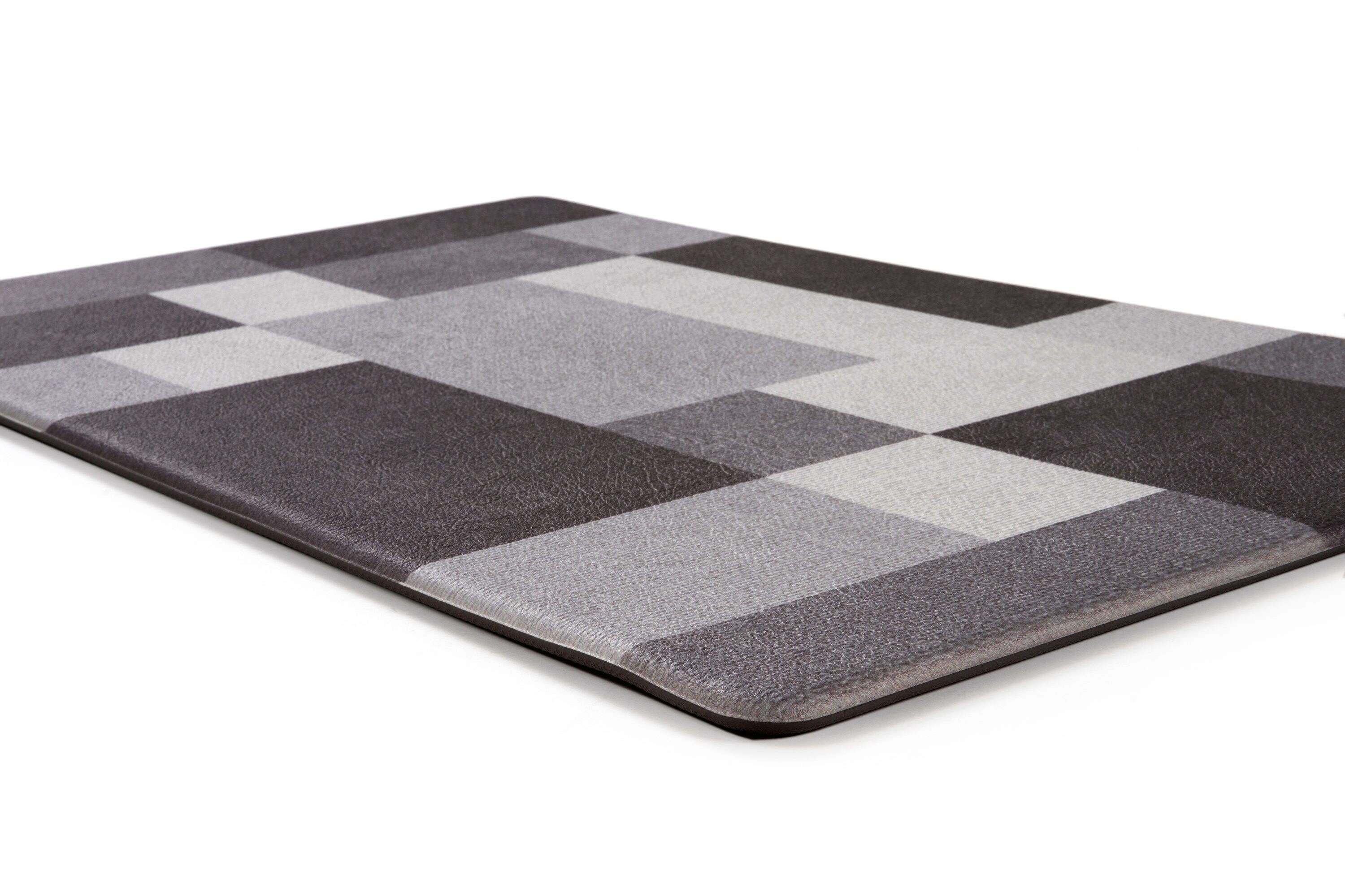 Gray Modern Geometric Anti-Fatigue Standing Mat 18" x 47"