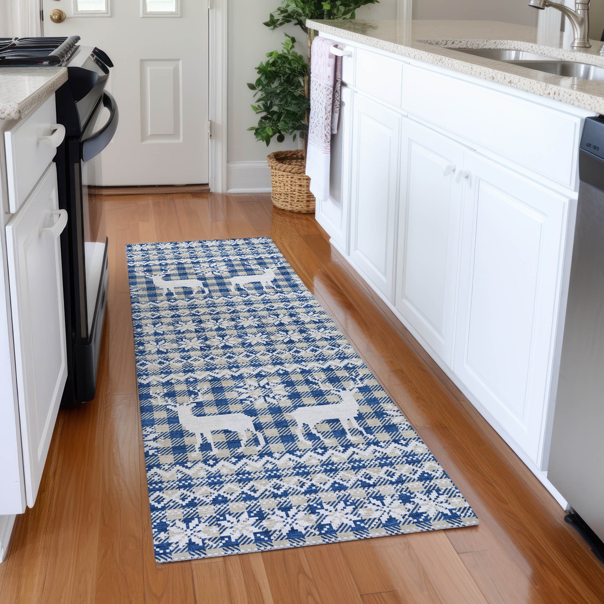 Addison Rugs ACN1820NA2X8 Chantille ACN1820NA 2 x 7 (ft) Loomed Polyester Navy Rectangular Indoor/Outdoor Machine washable Area rug