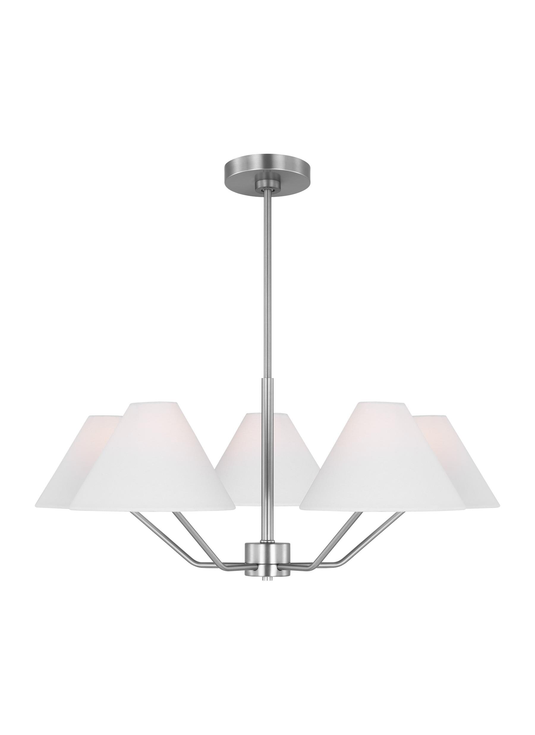 Scott Living DJC1005BS Burke 5 -Light Brushed Steel Transitional For Use in Dining Rooms, Foyers, Kitchens, Living Rooms Chandelier