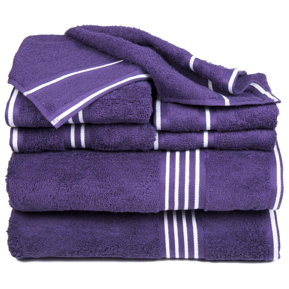 Hastings Home 8-Piece Navy Cotton Bath Towel Set (8-Piece Cotton