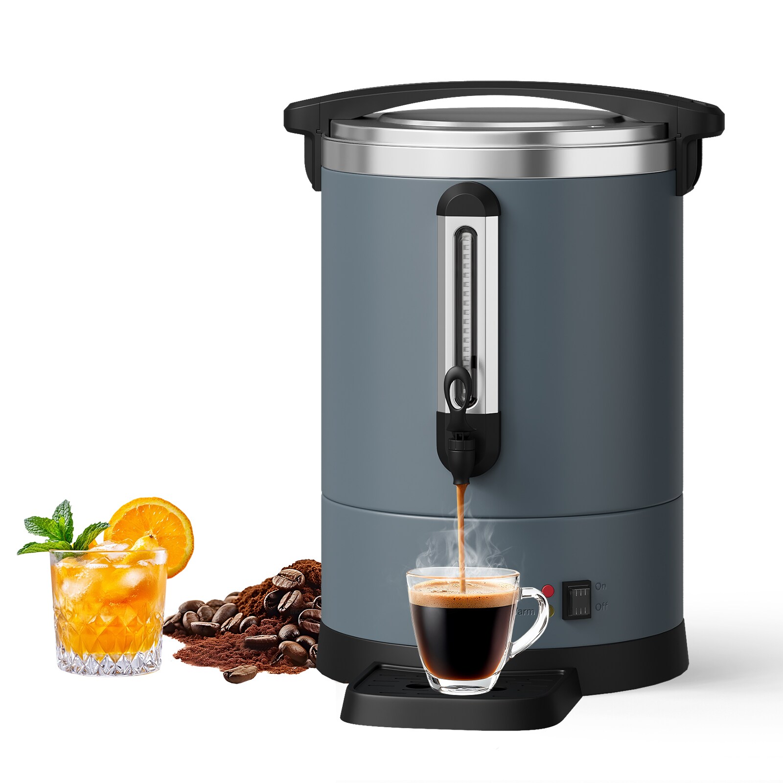 IdealHouse 100 Cups 14L Commercial Coffee Urn/ Stainless Steel Hot Coffee and Water Dispenser with Double Wall Insulation/ Electric Fast Brew for Catering Weddings Events