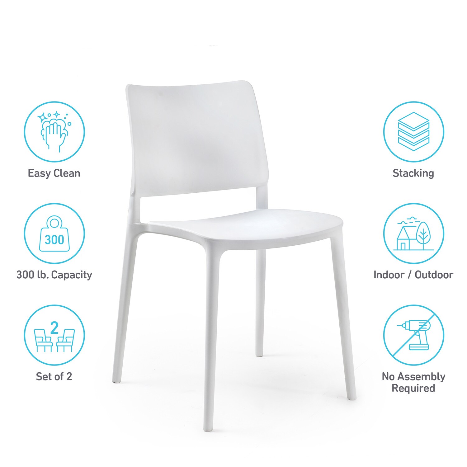 World Rug Gallery JS8051WHITE2 Patio-Chairs - View #4