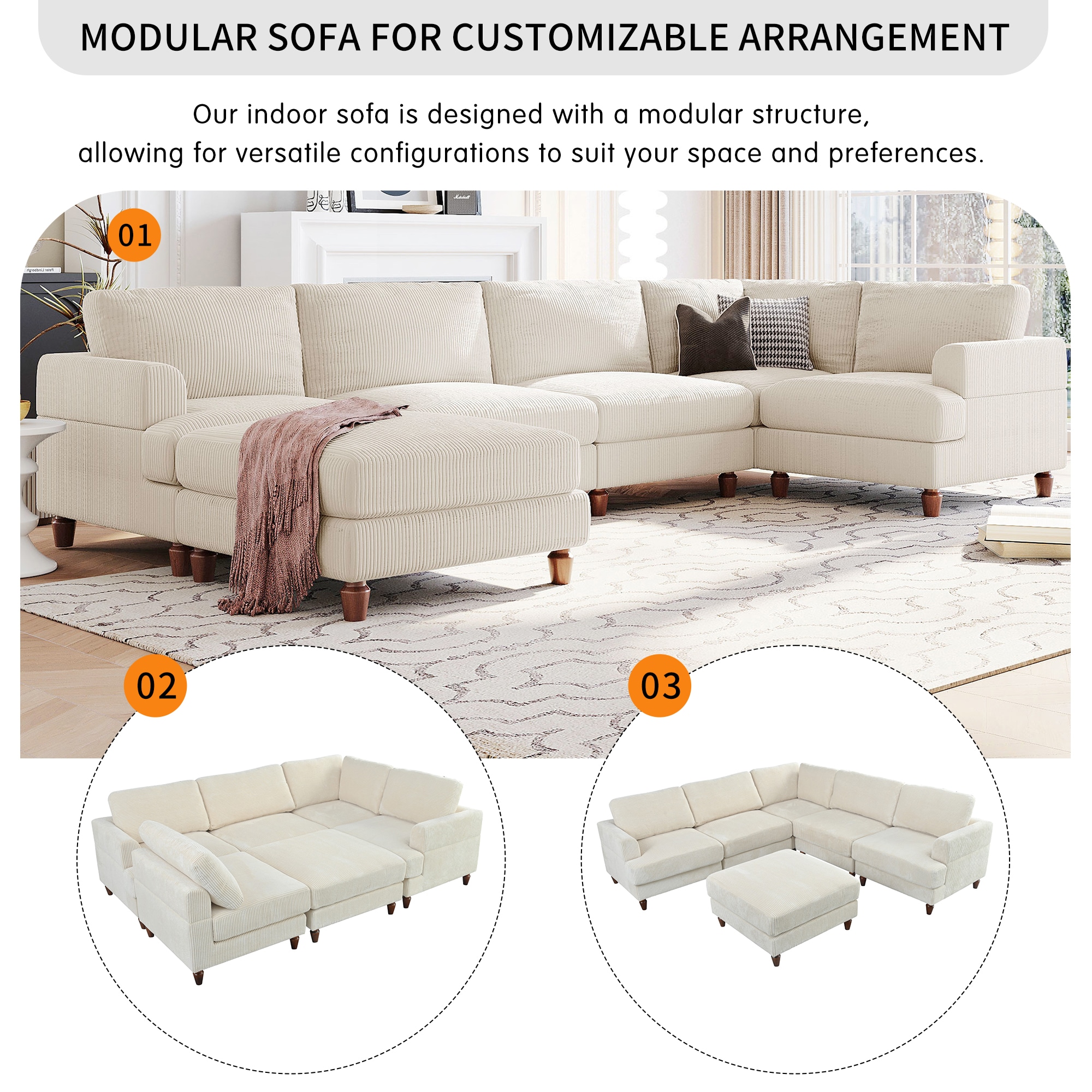 JIMSMAISON JMUSSO80BEG Sofas-Loveseats - View #3
