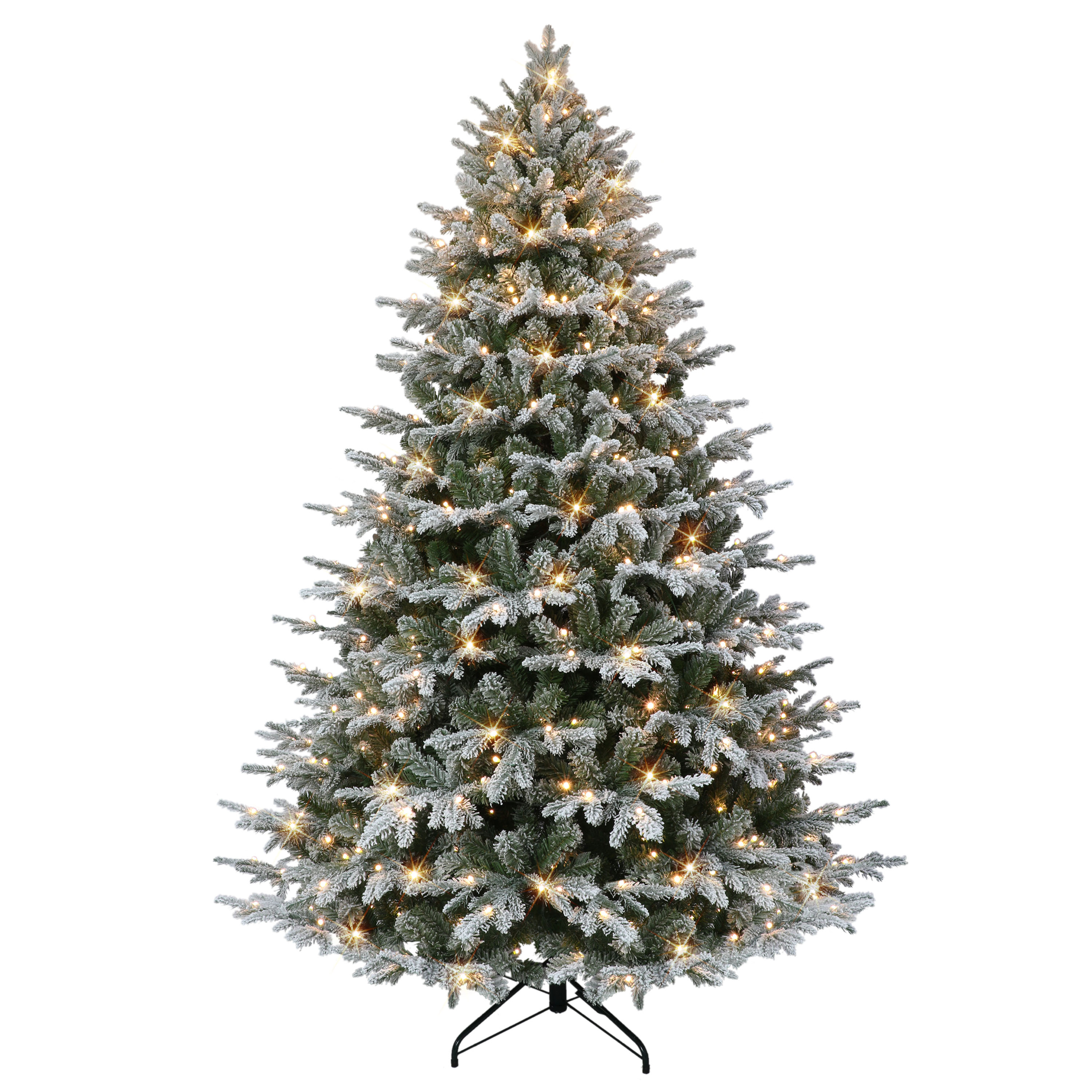 Puleo International 7.5-Feet Alaskan fir Pre-lit Flocked Artificial Christmas Tree with Color Changing LED Lights #ALWFA-75QLDF5K8